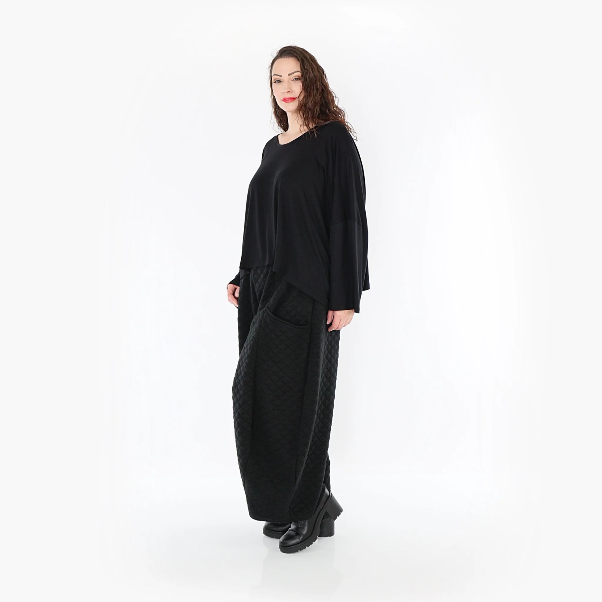 Ballonhose von AKH Fashion aus Materialmix, 1394.08069, Schwarz, Schick, Modern, Bequem