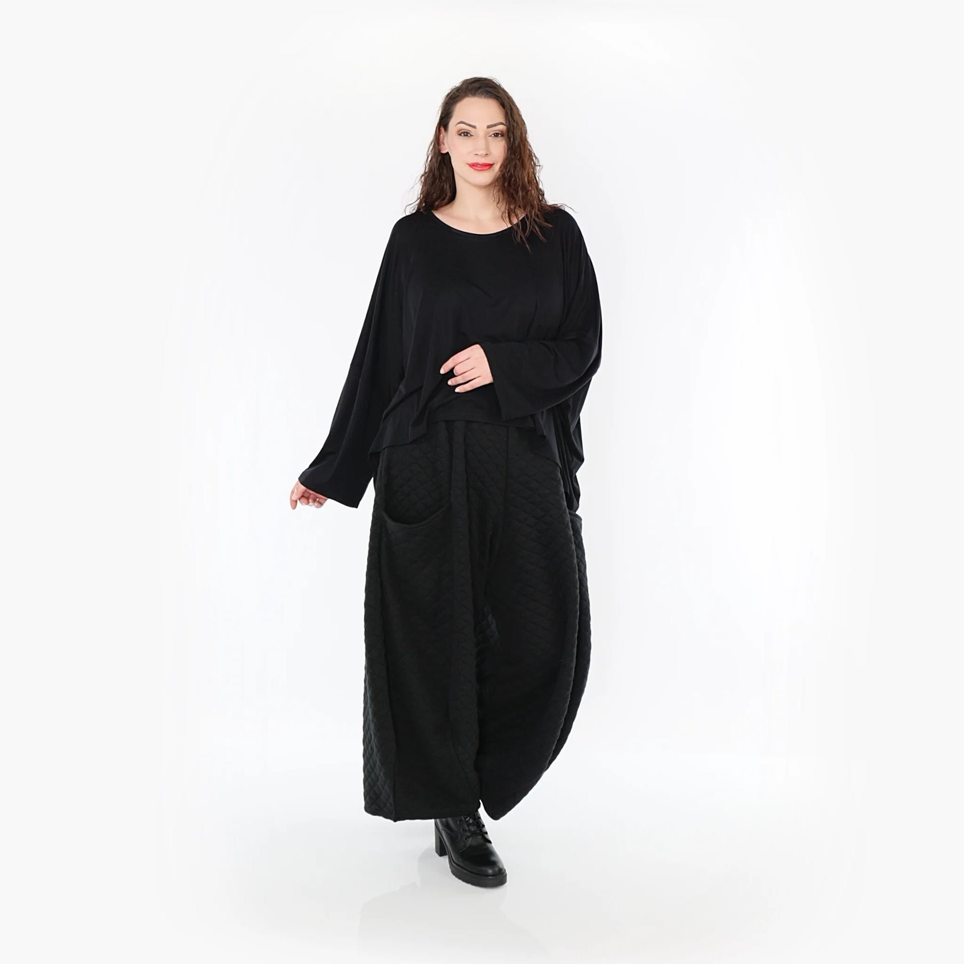 Ballonhose von AKH Fashion aus Materialmix, 1394.08069, Schwarz, Schick, Modern, Bequem