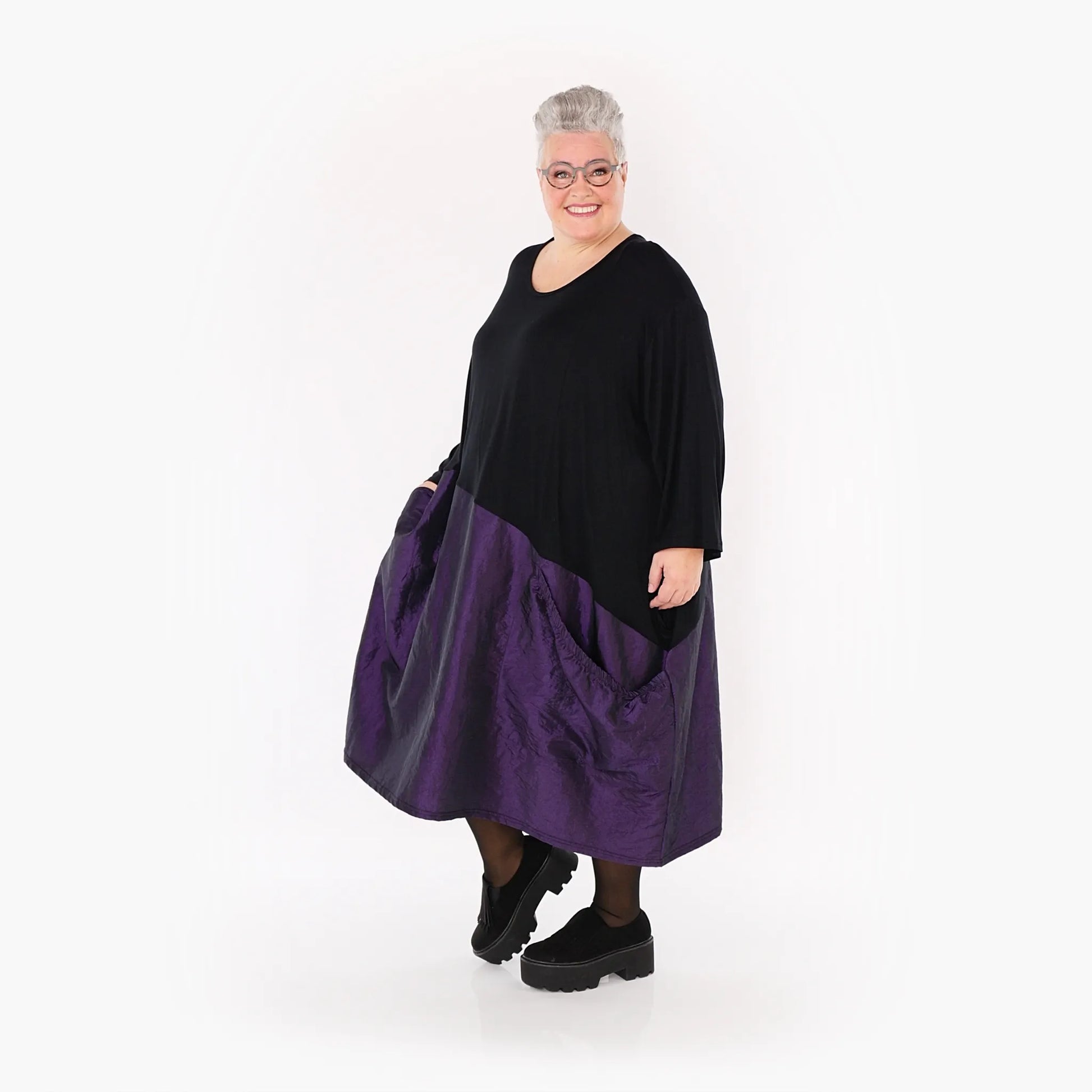 Ballonkleid von AKH Fashion aus Polyester, 1404.07016, Violett, Schick, Modern, Bequem