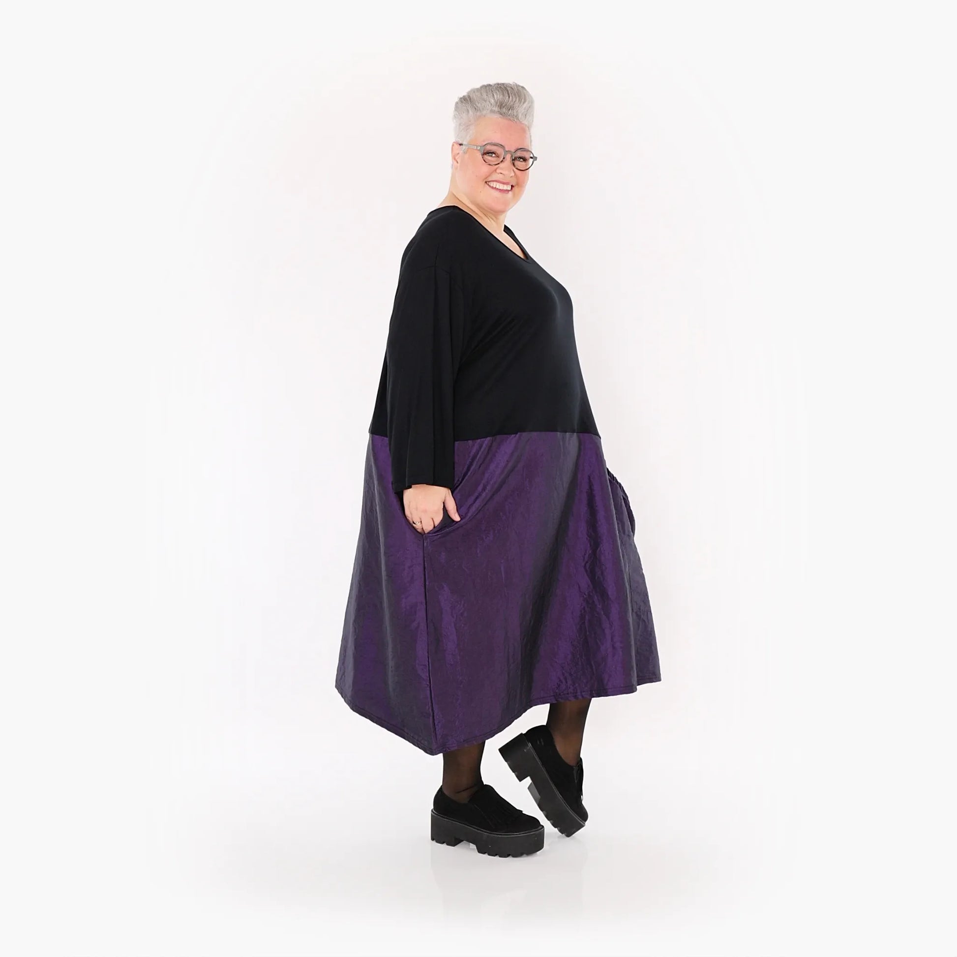 Ballonkleid von AKH Fashion aus Polyester, 1404.07016, Violett, Schick, Modern, Bequem