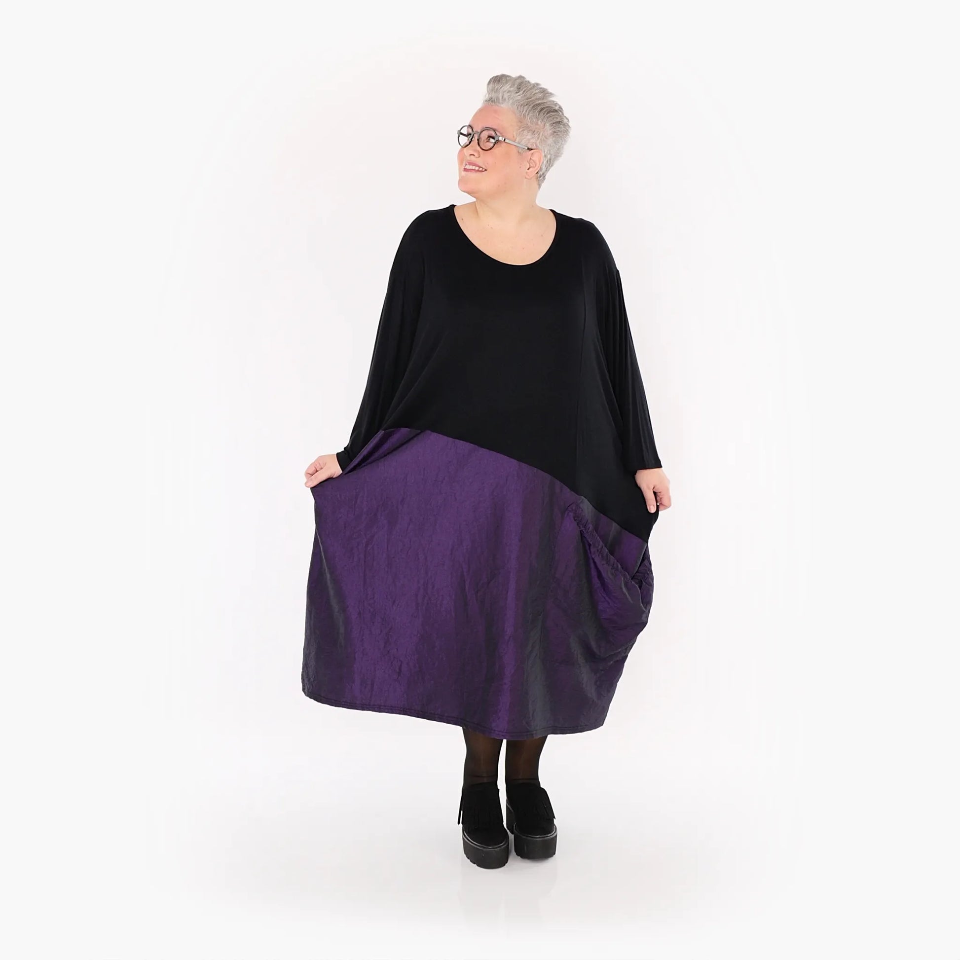 Ballonkleid von AKH Fashion aus Polyester, 1404.07016, Violett, Schick, Modern, Bequem