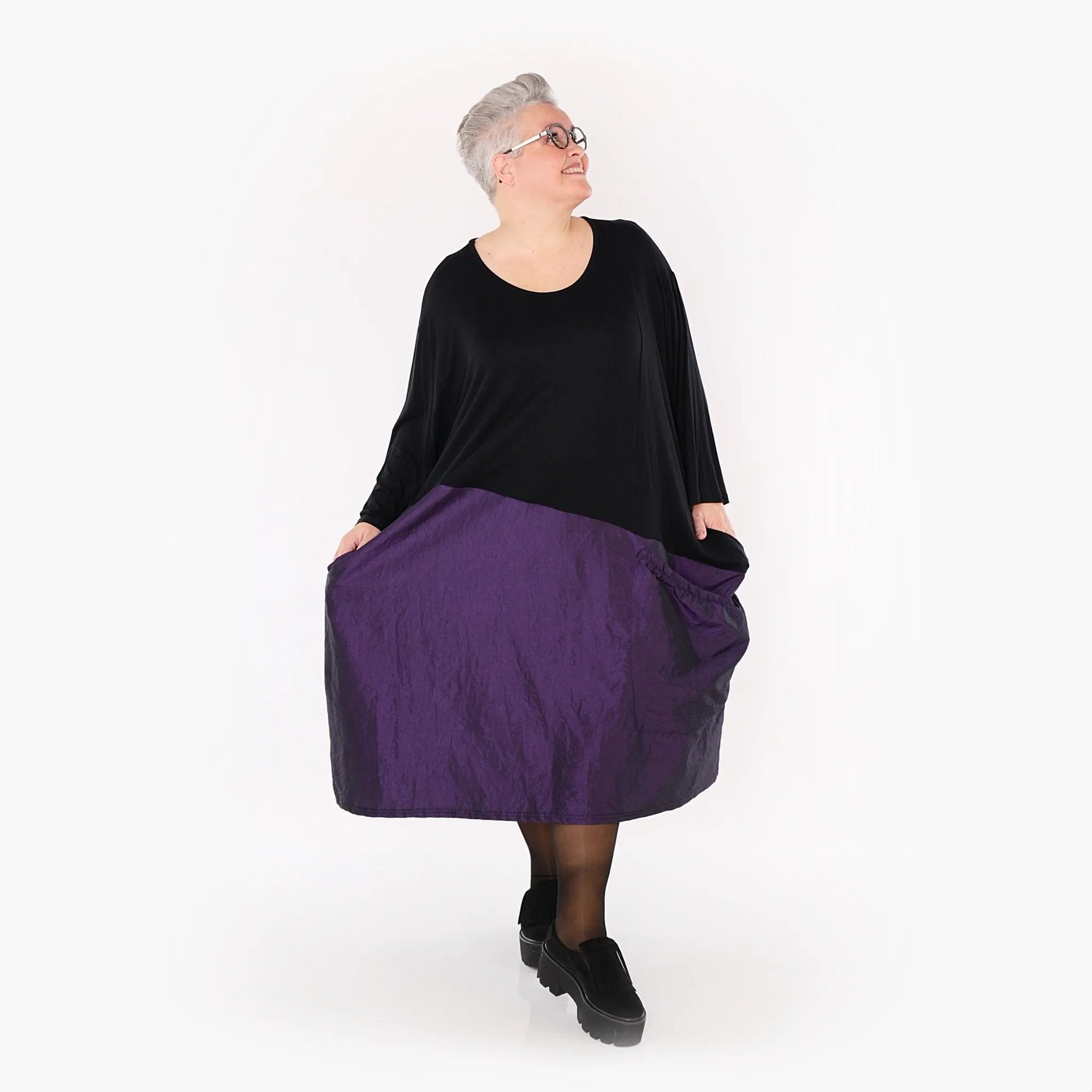 Ballonkleid von AKH Fashion aus Polyester, 1404.07016, Violett, Schick, Modern, Bequem