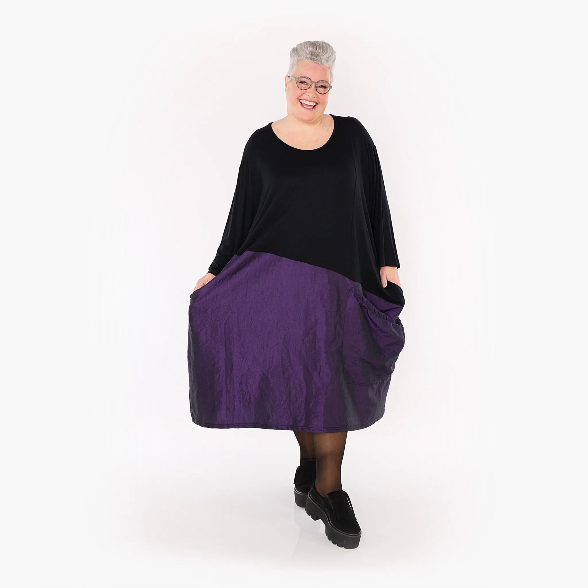 Ballonkleid von AKH Fashion aus Polyester, 1404.07016, Violett, Schick, Modern, Bequem