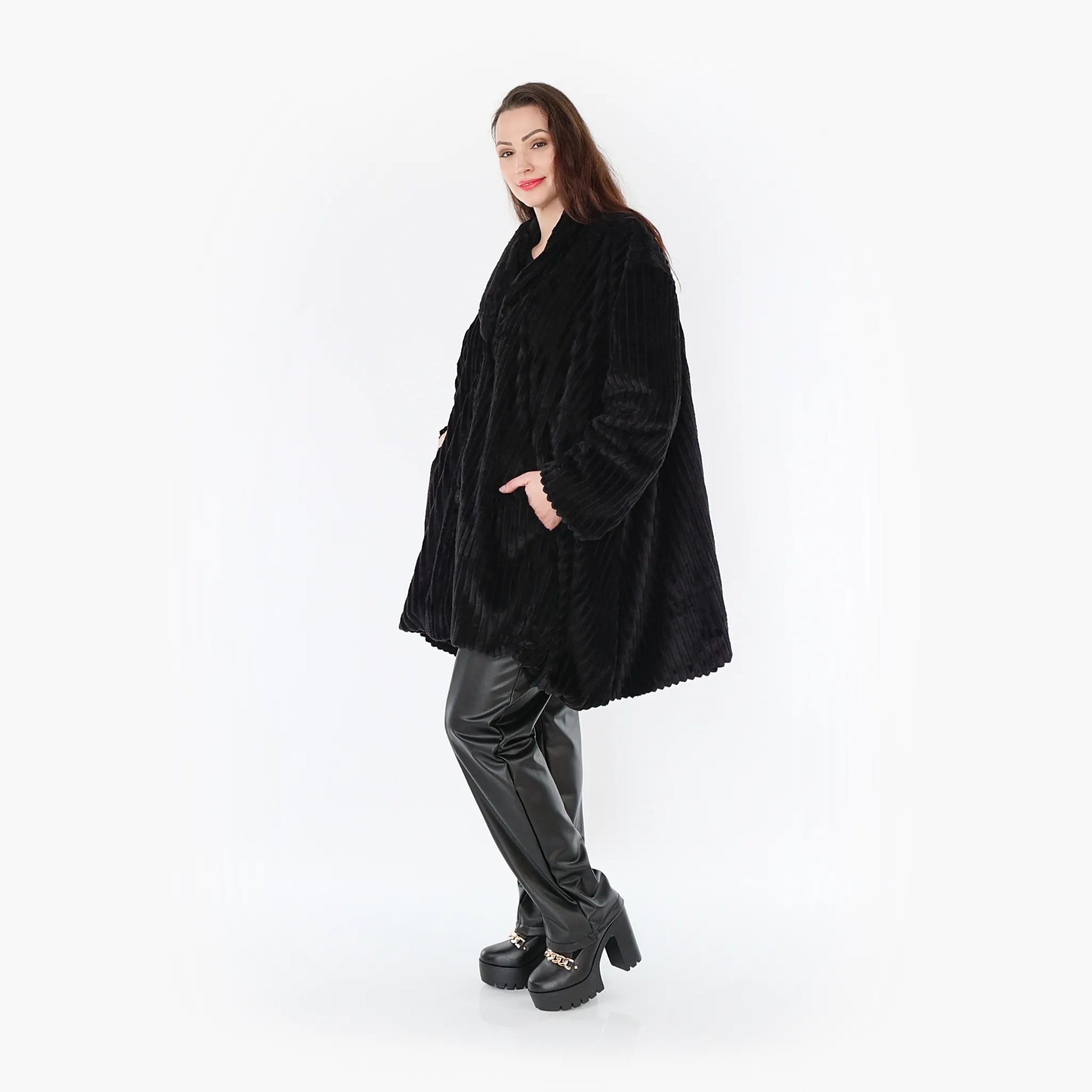 A-Form Jacke von AKH Fashion aus Polyester, 1413.07015, Schwarz, Schick, Modern, Bequem