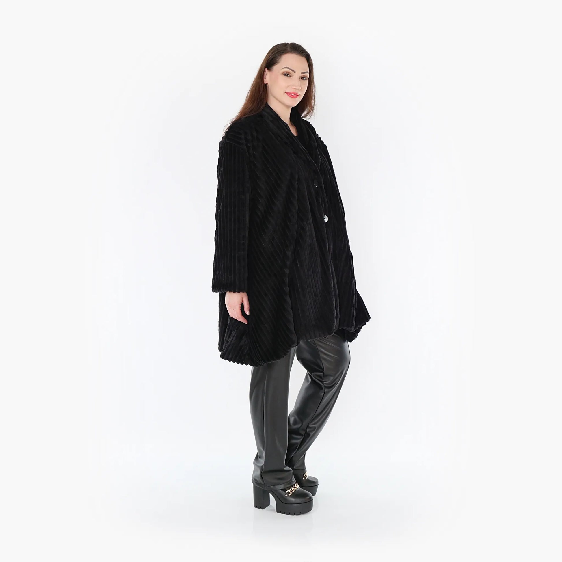 A-Form Jacke von AKH Fashion aus Polyester, 1413.07015, Schwarz, Schick, Modern, Bequem