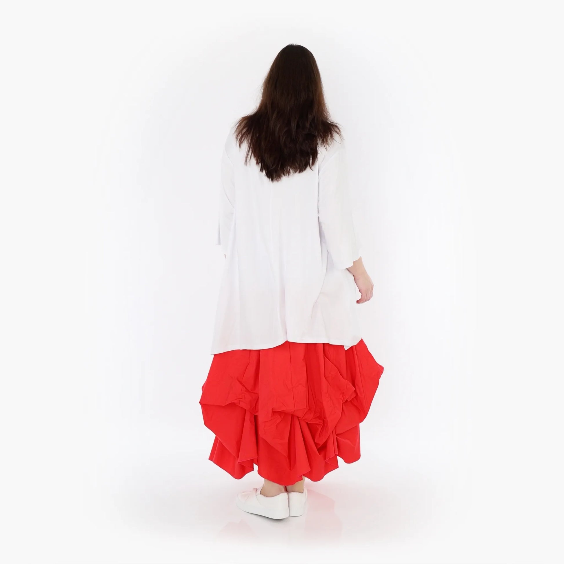 Ballonrock von AKH Fashion aus Baumwolle, 1415.07559, Rot/Weiß, Schick, Modern, Bequem