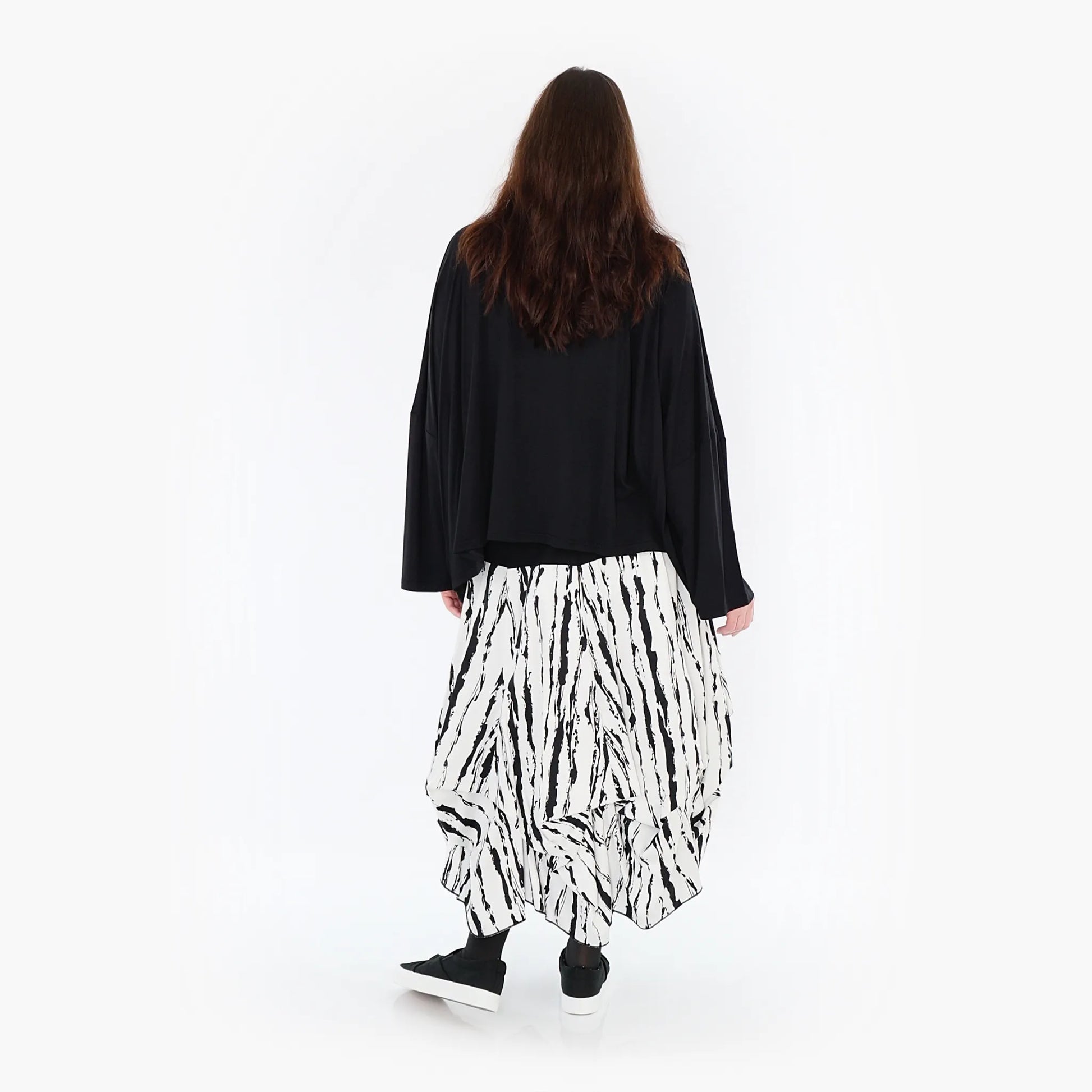 Ballonrock von AKH Fashion aus Baumwolle, 1418.07559, Weiß/Schwarz, Schick, Modern, Bequem