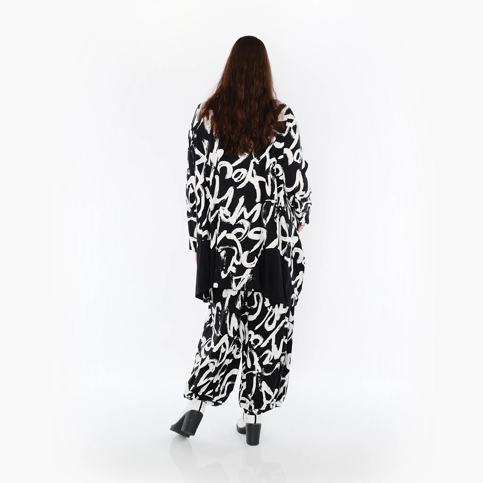 A-Form Jacke von AKH Fashion aus Viskose, 1434.07027, Schwarz/Weiß, Schick, Modern, Bequem