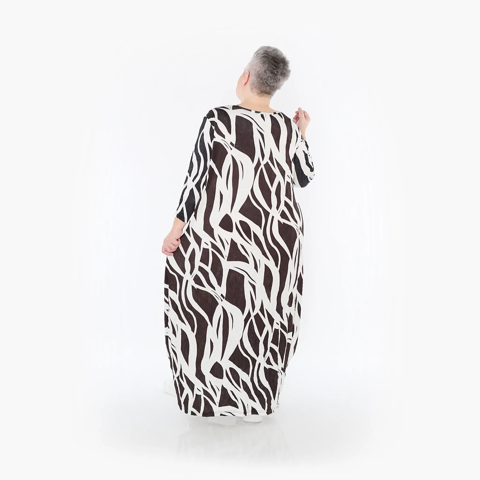 Ballonkleid von AKH Fashion aus Viskose, 1460.01926, Schwarz/Weiß, Zebra, Ausgefallen