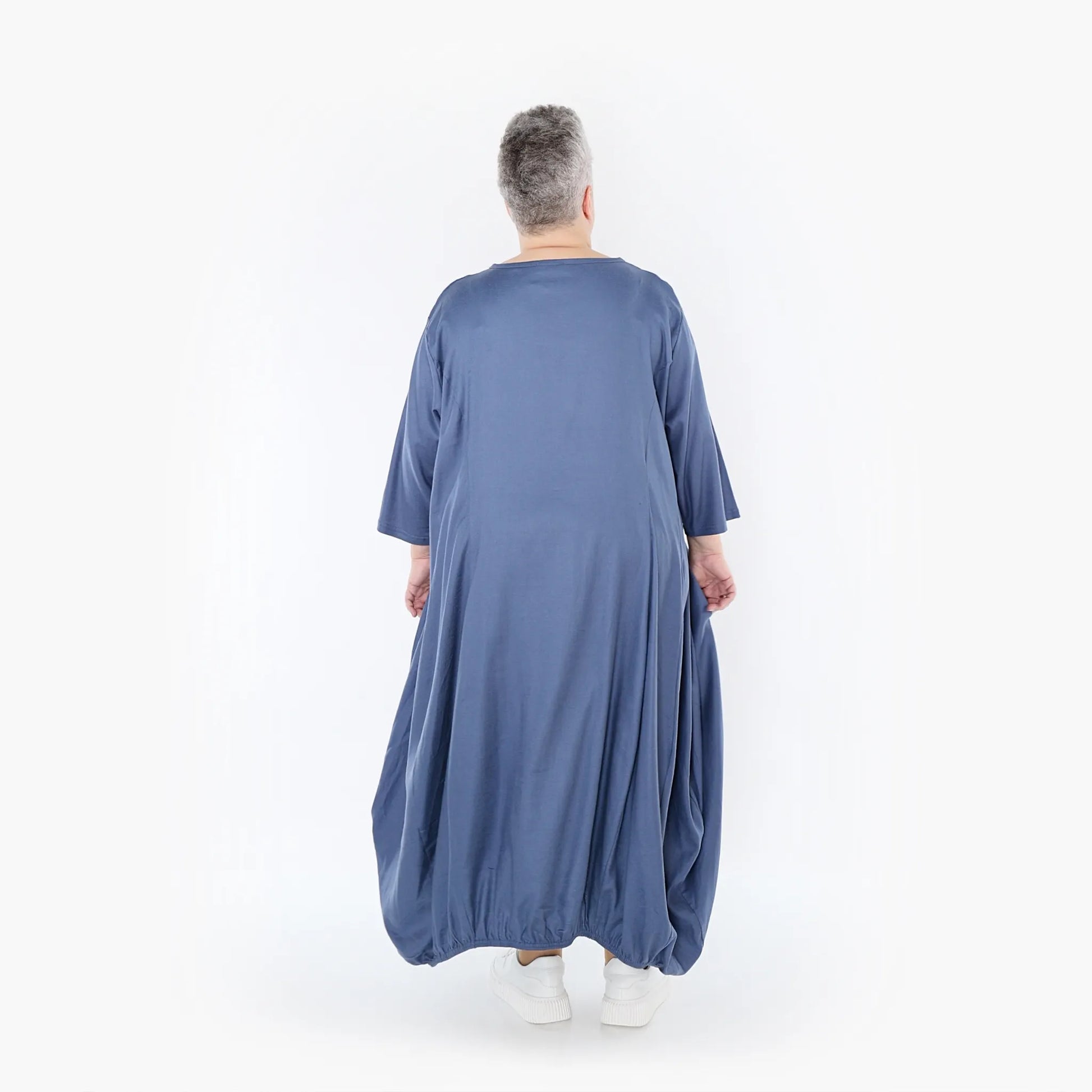 Ballonkleid von AKH Fashion aus Baumwolle, 1465.06736, Jeansblau, Ausgefallen, Zeitlos