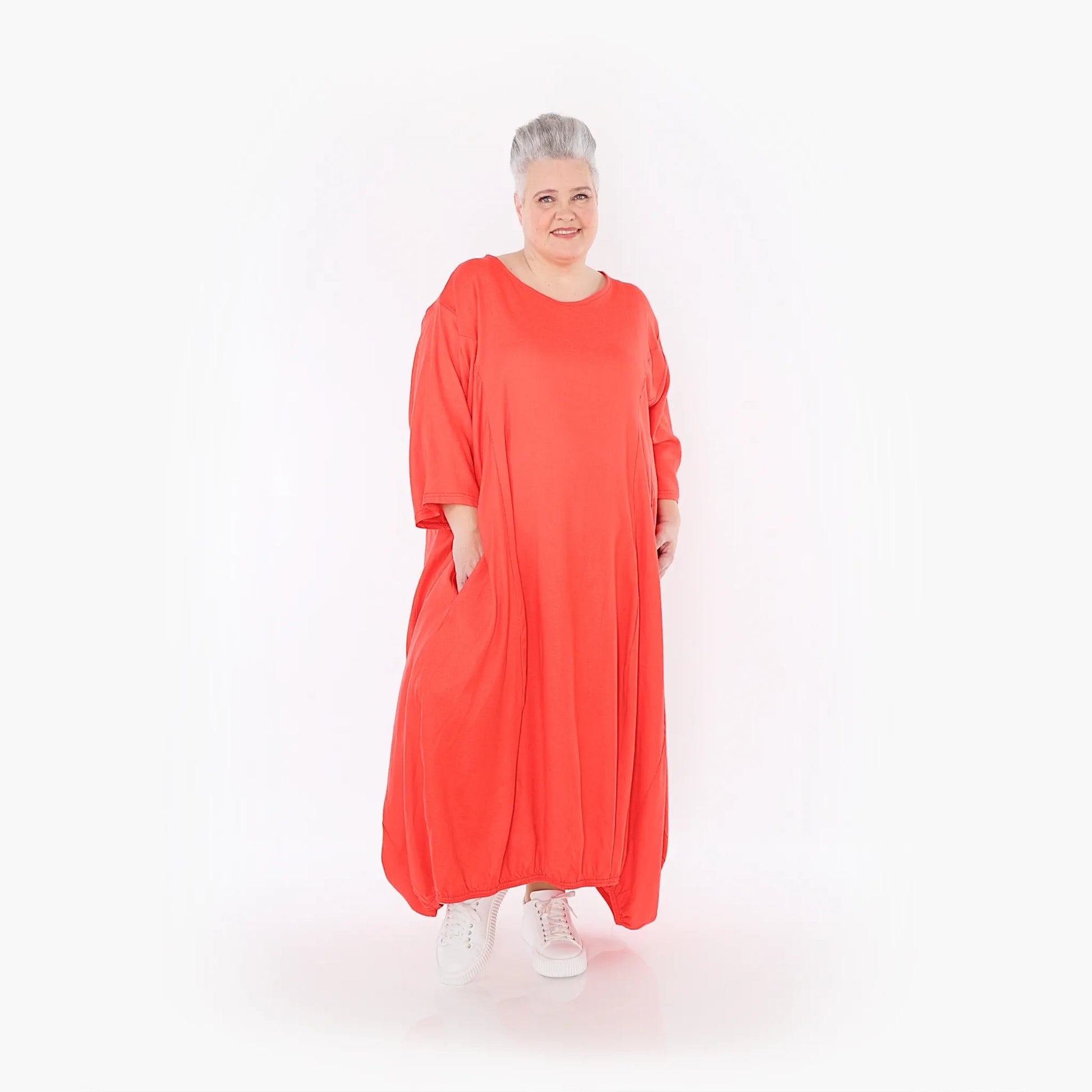 Ballonkleid von AKH Fashion aus Baumwolle, 1465.06736, Rot, Ausgefallen, Zeitlos, Schick