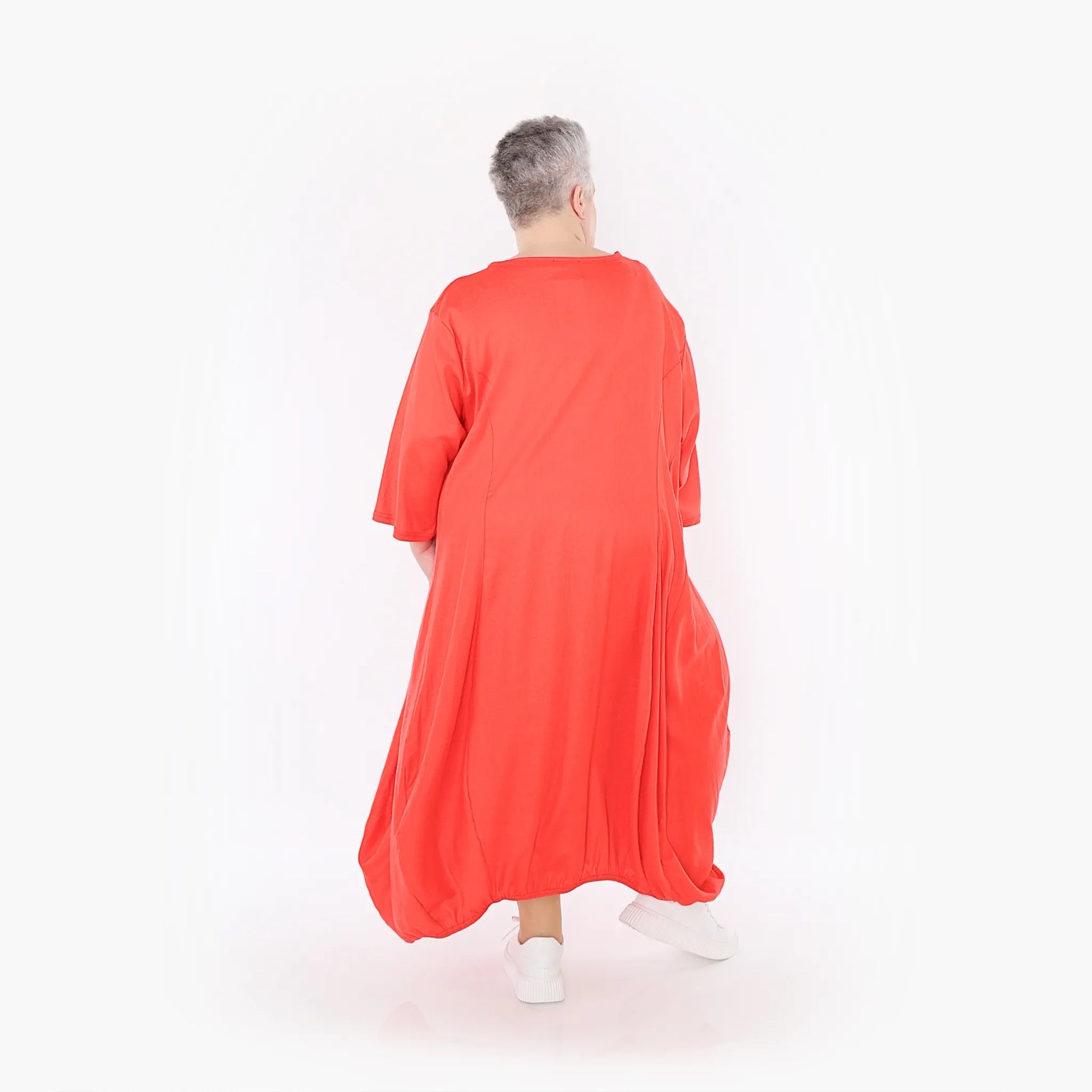 Ballonkleid von AKH Fashion aus Baumwolle, 1465.06736, Rot, Ausgefallen, Zeitlos, Schick