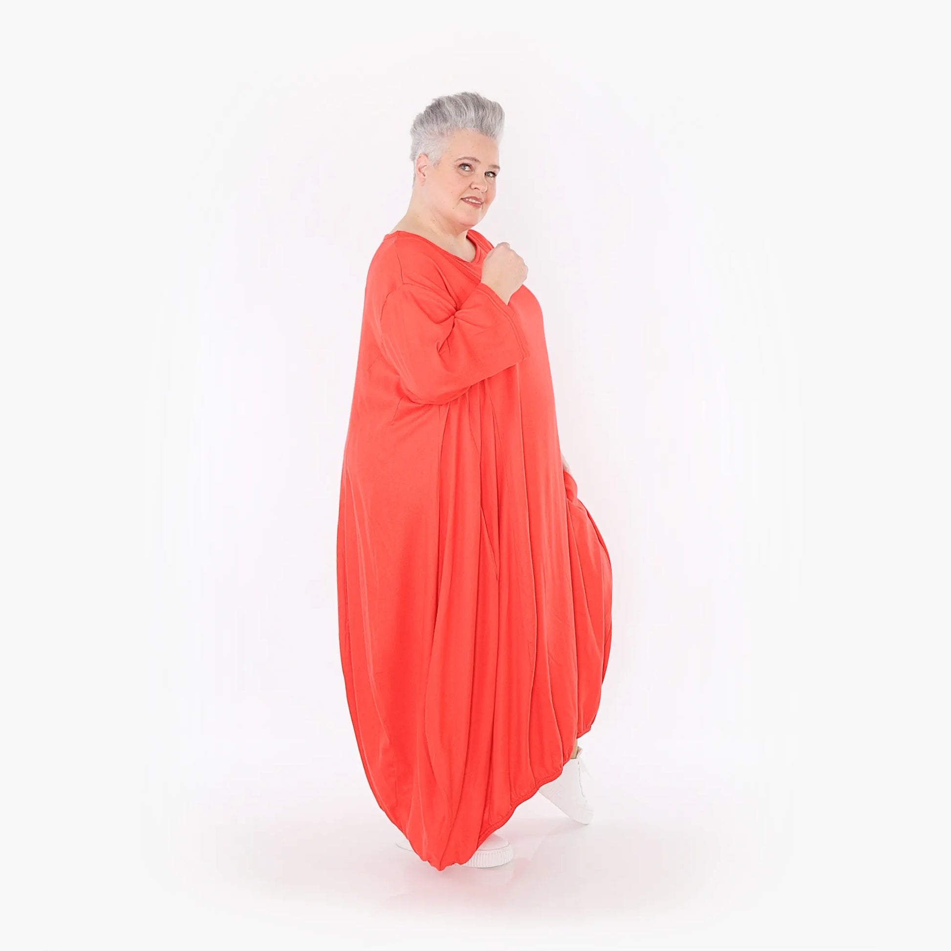Ballonkleid von AKH Fashion aus Baumwolle, 1465.06736, Rot, Ausgefallen, Zeitlos, Schick