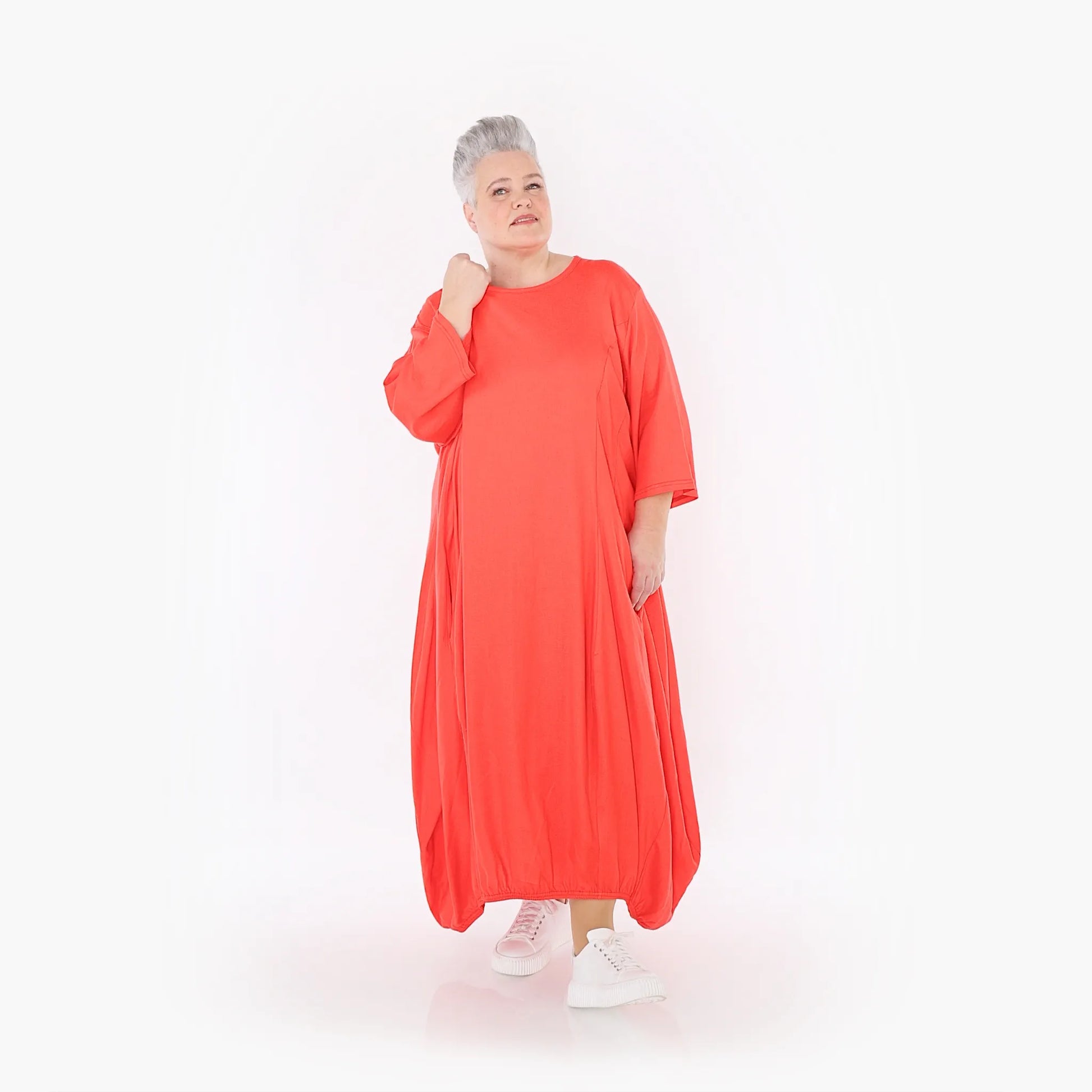 Ballonkleid von AKH Fashion aus Baumwolle, 1465.06736, Rot, Ausgefallen, Zeitlos, Schick