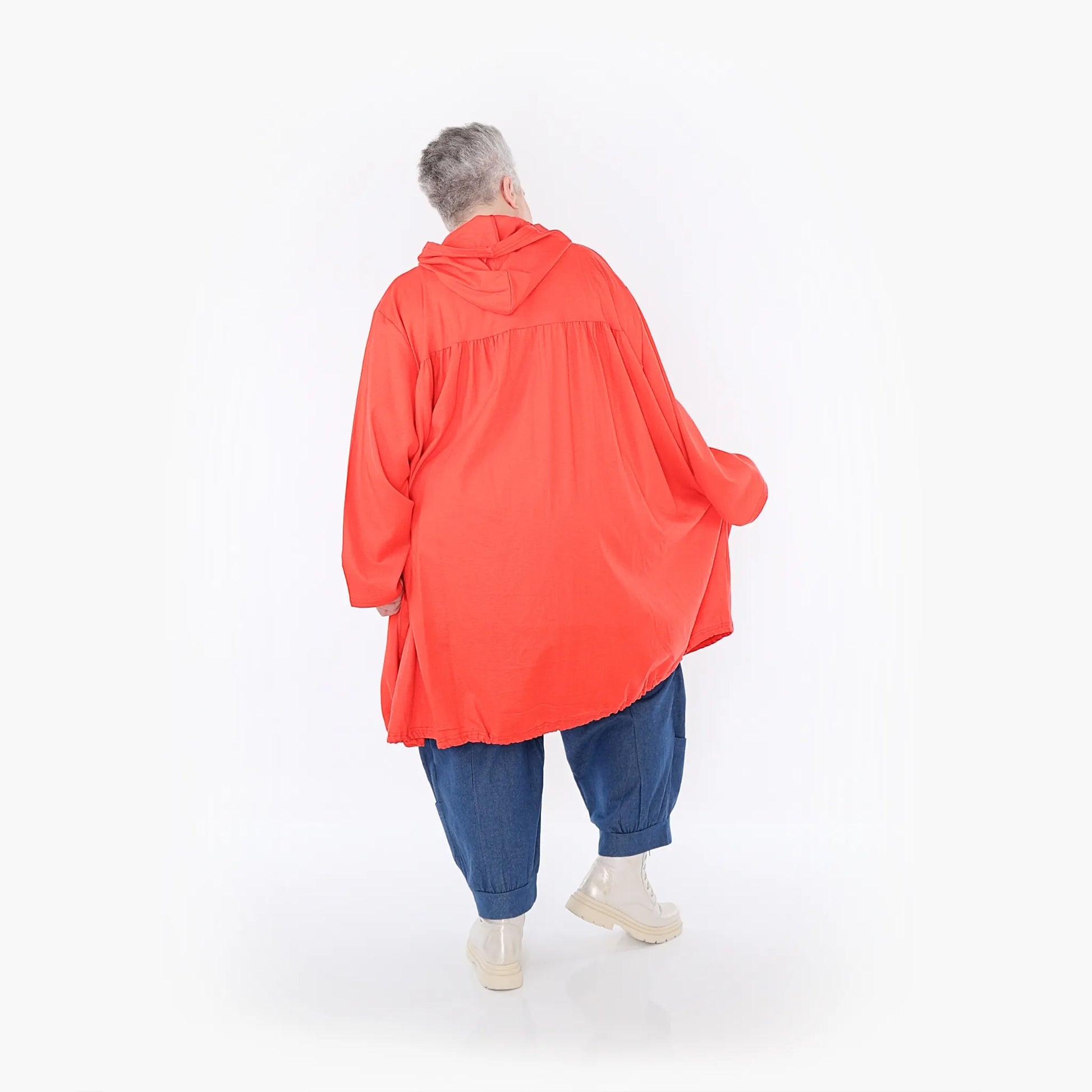 AKH Fashion Jacke in gerader Form, aus Baumwolle, 1465.07045, Rot, Ausgefallen, Zeitlos