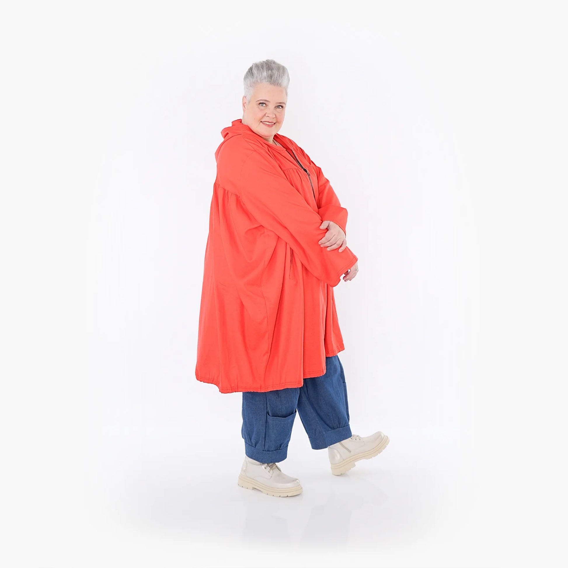 AKH Fashion Jacke in gerader Form, aus Baumwolle, 1465.07045, Rot, Ausgefallen, Zeitlos