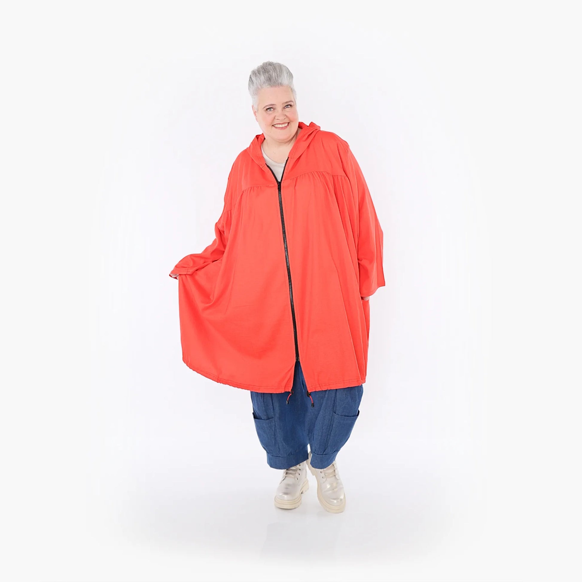 AKH Fashion Jacke in gerader Form, aus Baumwolle, 1465.07045, Rot, Ausgefallen, Zeitlos