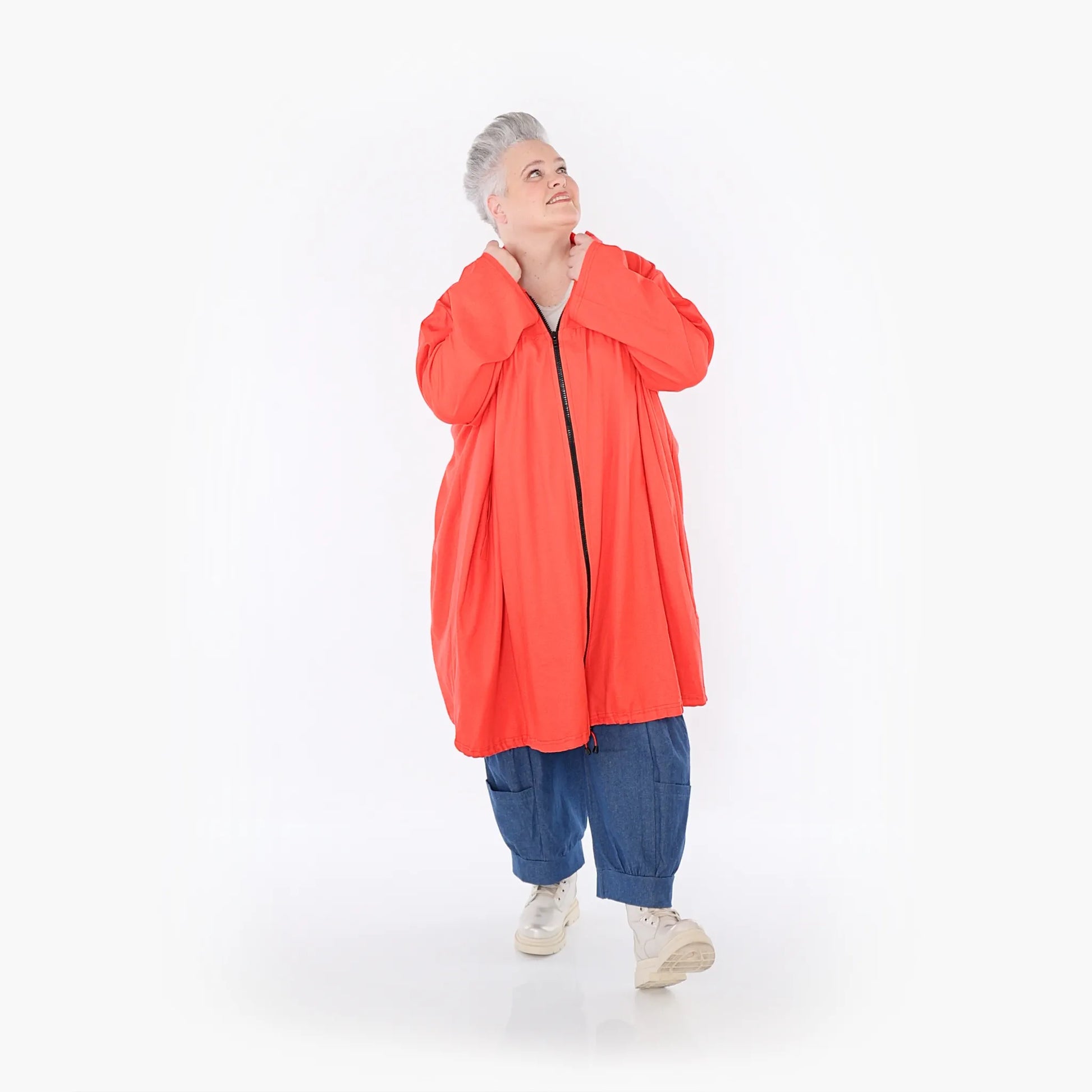 AKH Fashion Jacke in gerader Form, aus Baumwolle, 1465.07045, Rot, Ausgefallen, Zeitlos