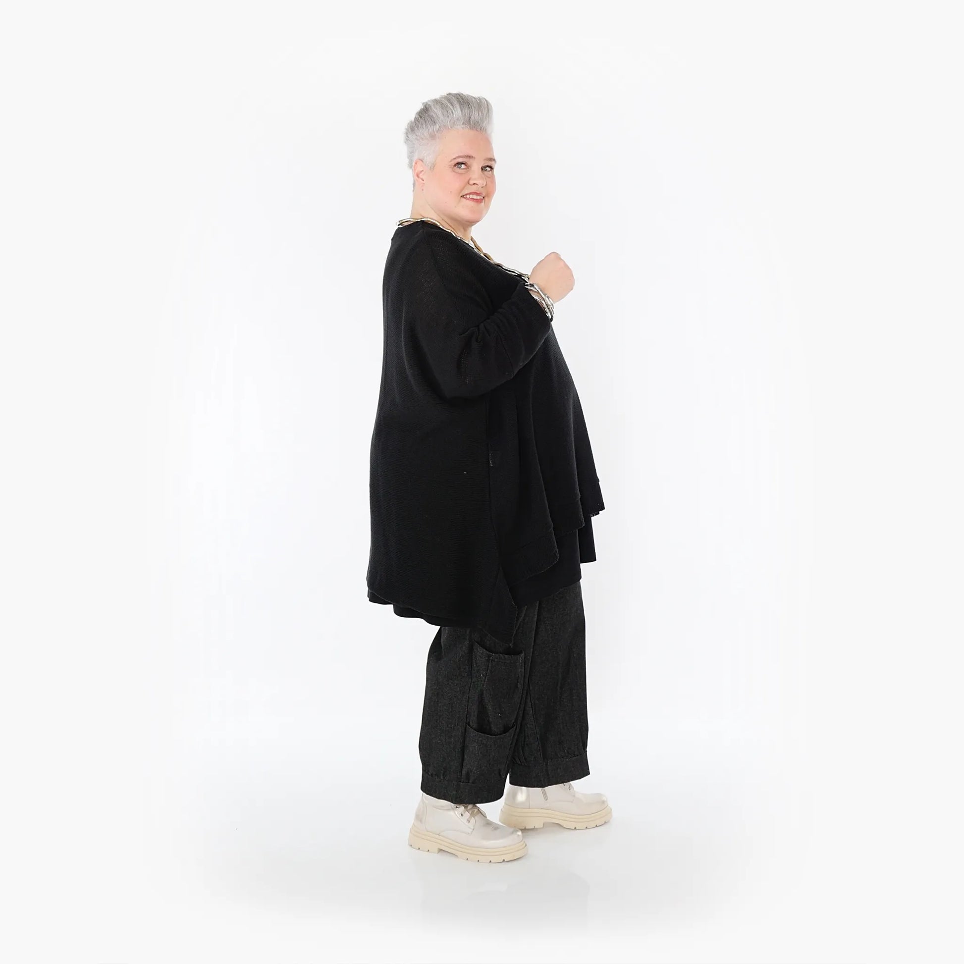 AKH Fashion Hose in gerader Form, aus Polyester, 1466.06556, Schwarz, Ausgefallen, Zeitlos