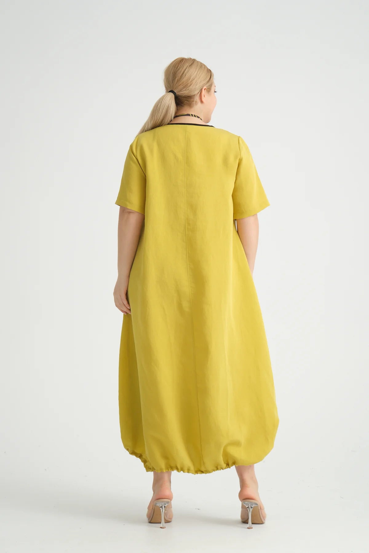 Ballonkleid von Zedd Plus aus Viskose, 24293, Grün, Schick, Modern, Bequem