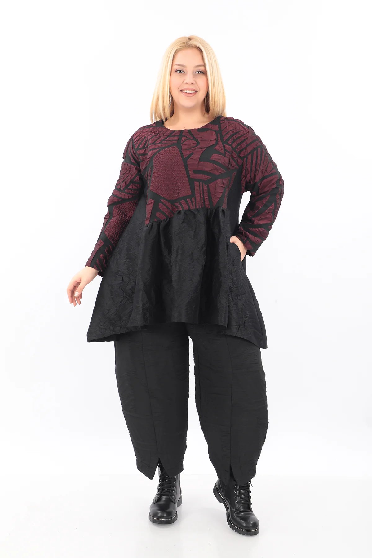 A-Form Tunika von Zedd Plus aus Polyamid, 24620, Rot, Schick, Modern, Bequem