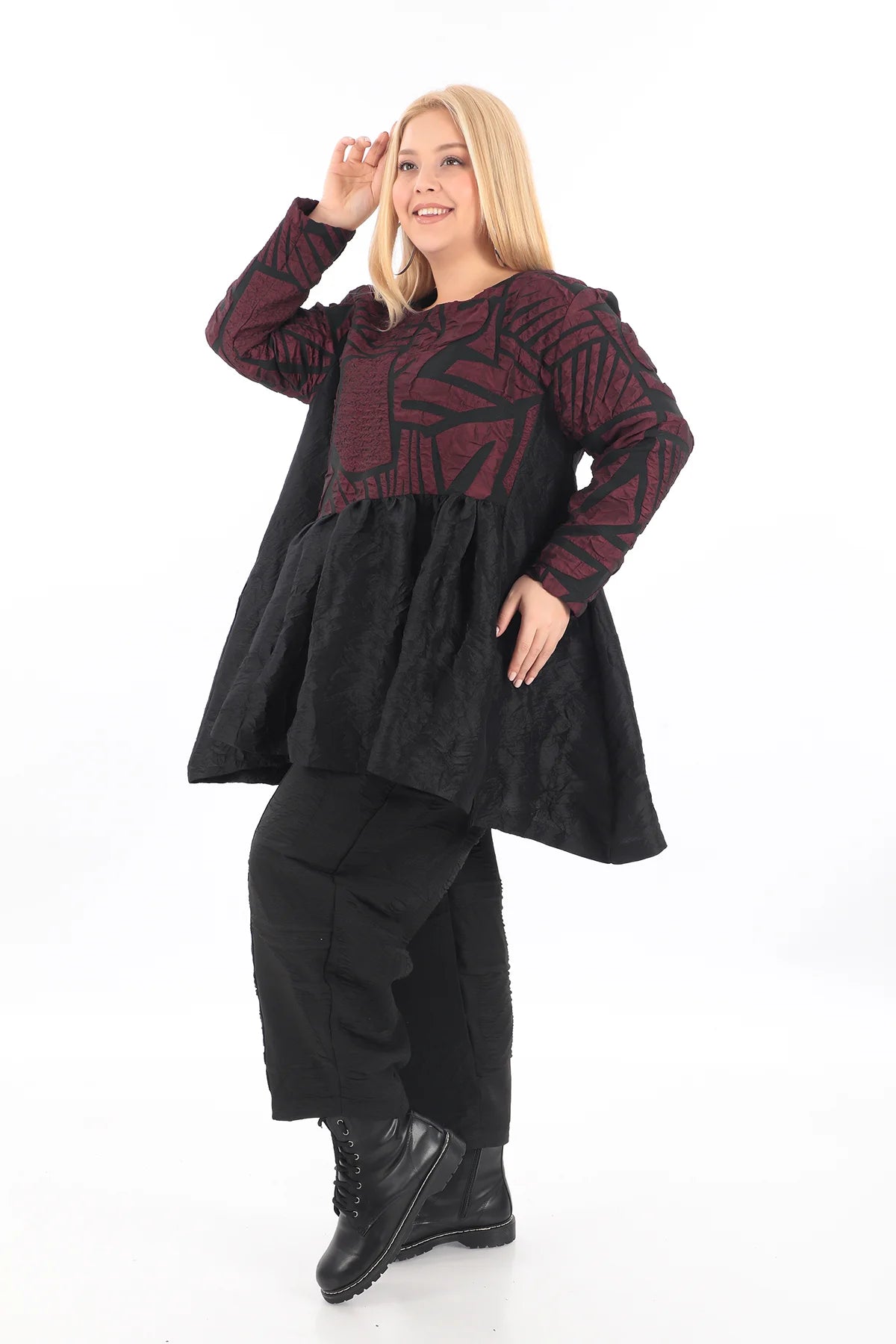 A-Form Tunika von Zedd Plus aus Polyamid, 24620, Rot, Schick, Modern, Bequem