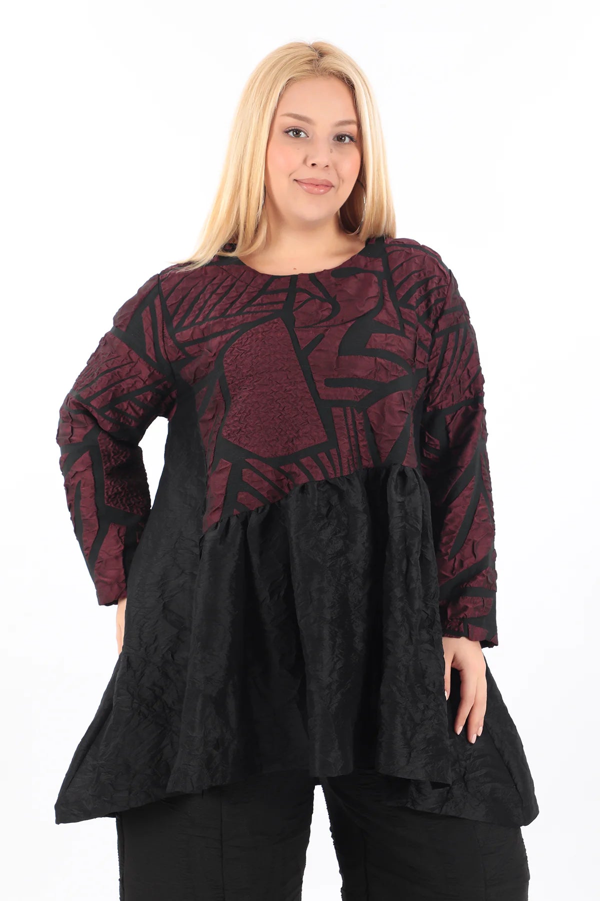 A-Form Tunika von Zedd Plus aus Polyamid, 24620, Rot, Schick, Modern, Bequem