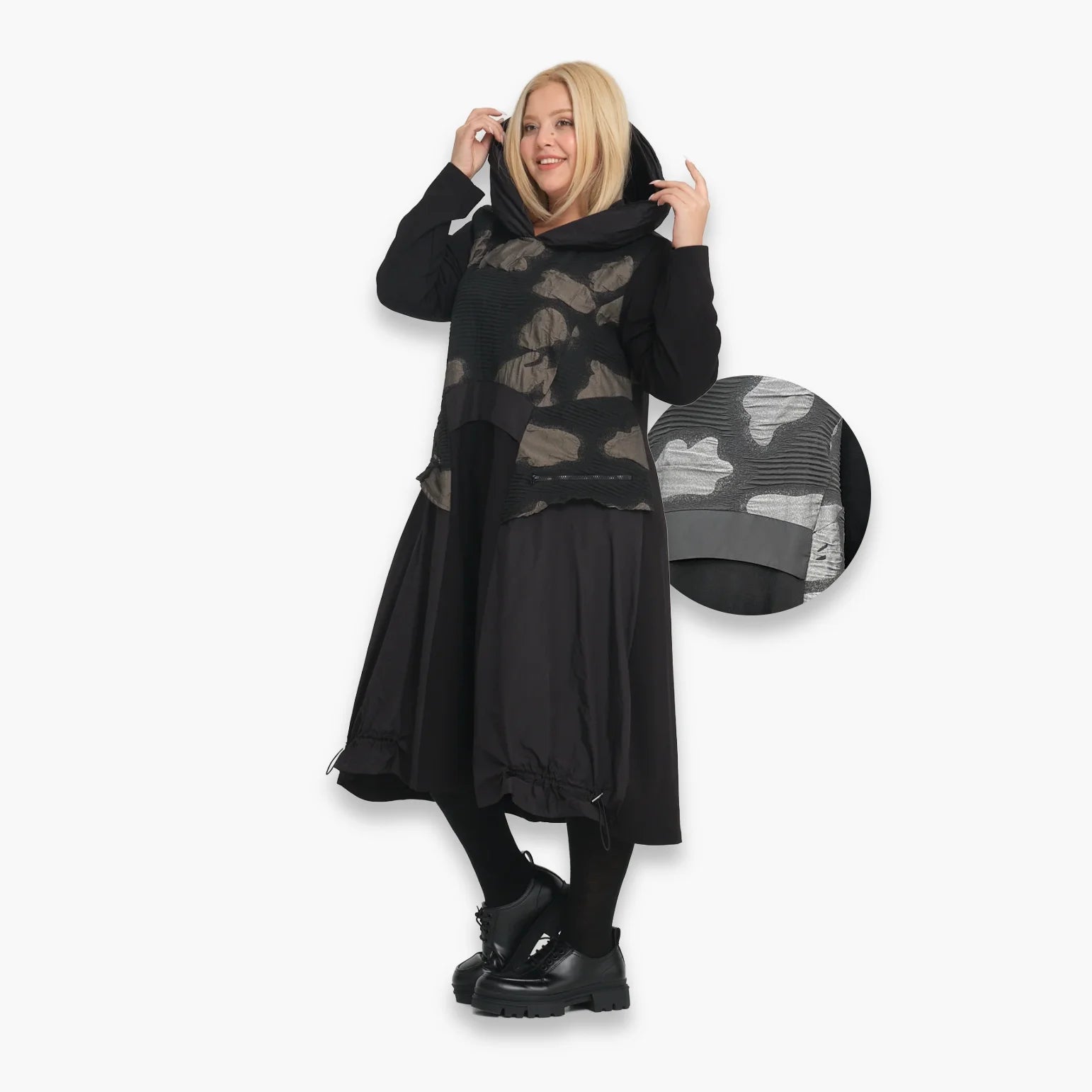 A-Form Kleid von Zedd Plus aus Polyamid, 24630, Grau, Schick, Modern, Bequem