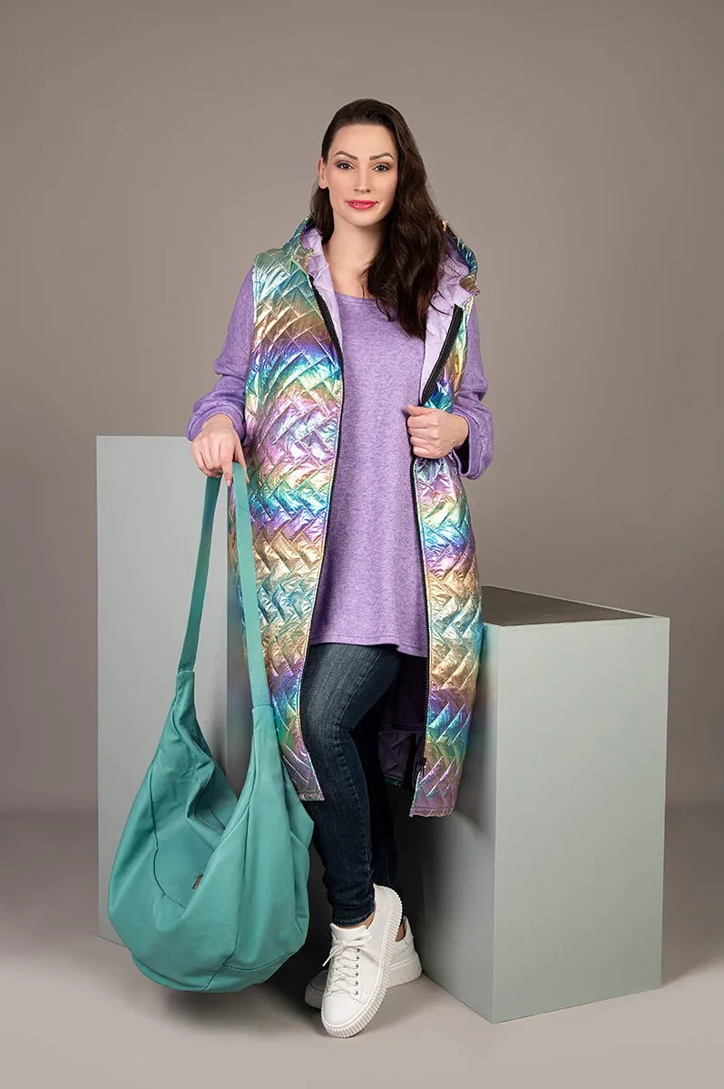 AKH Fashion Weste in gerader Form, aus Polyester, 1436.06879, Multicolor, Schick, Modern