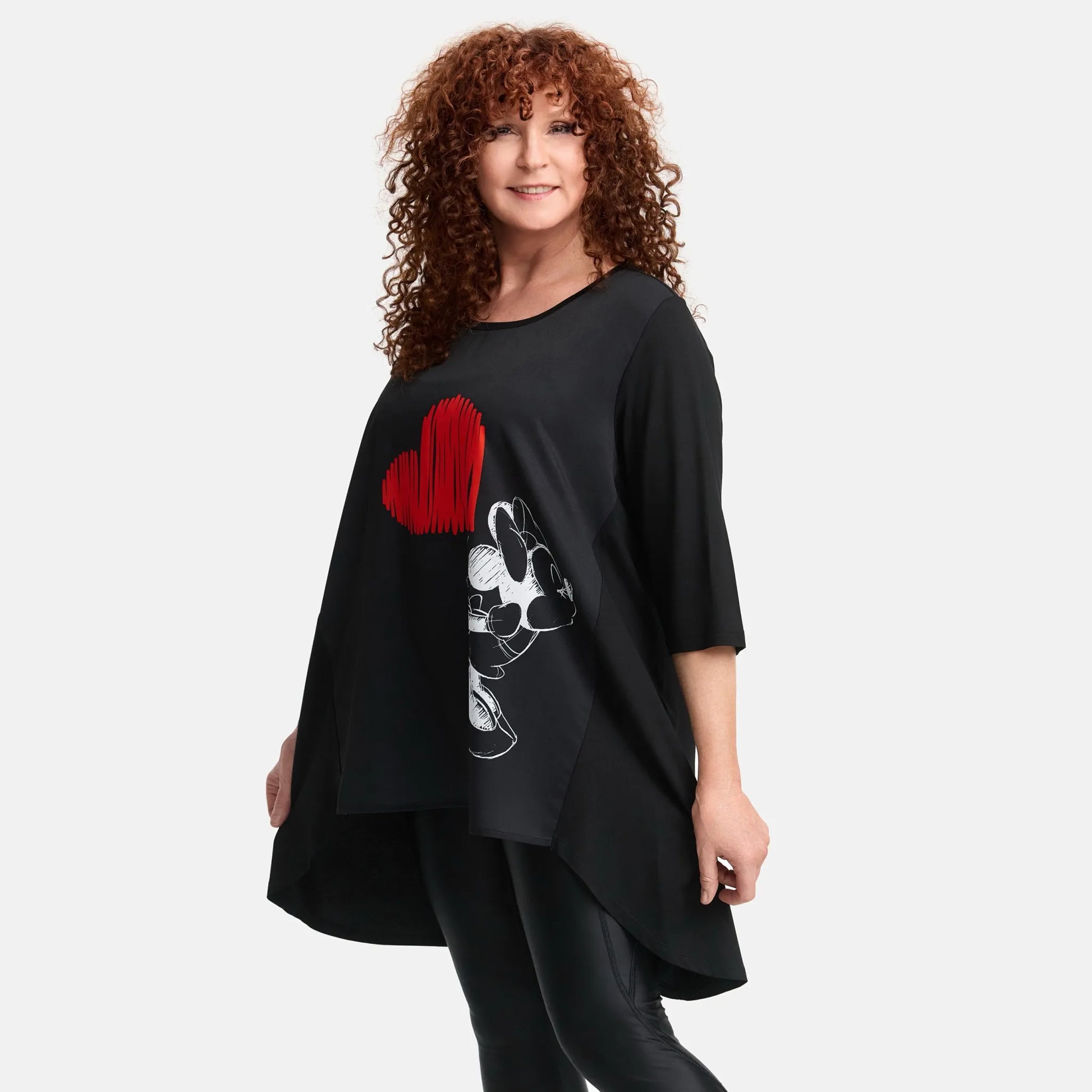 A-Form Shirt von Frenzi aus Viskose, F9516, Schwarz-Print, Schick, Modern, Bequem, Schick