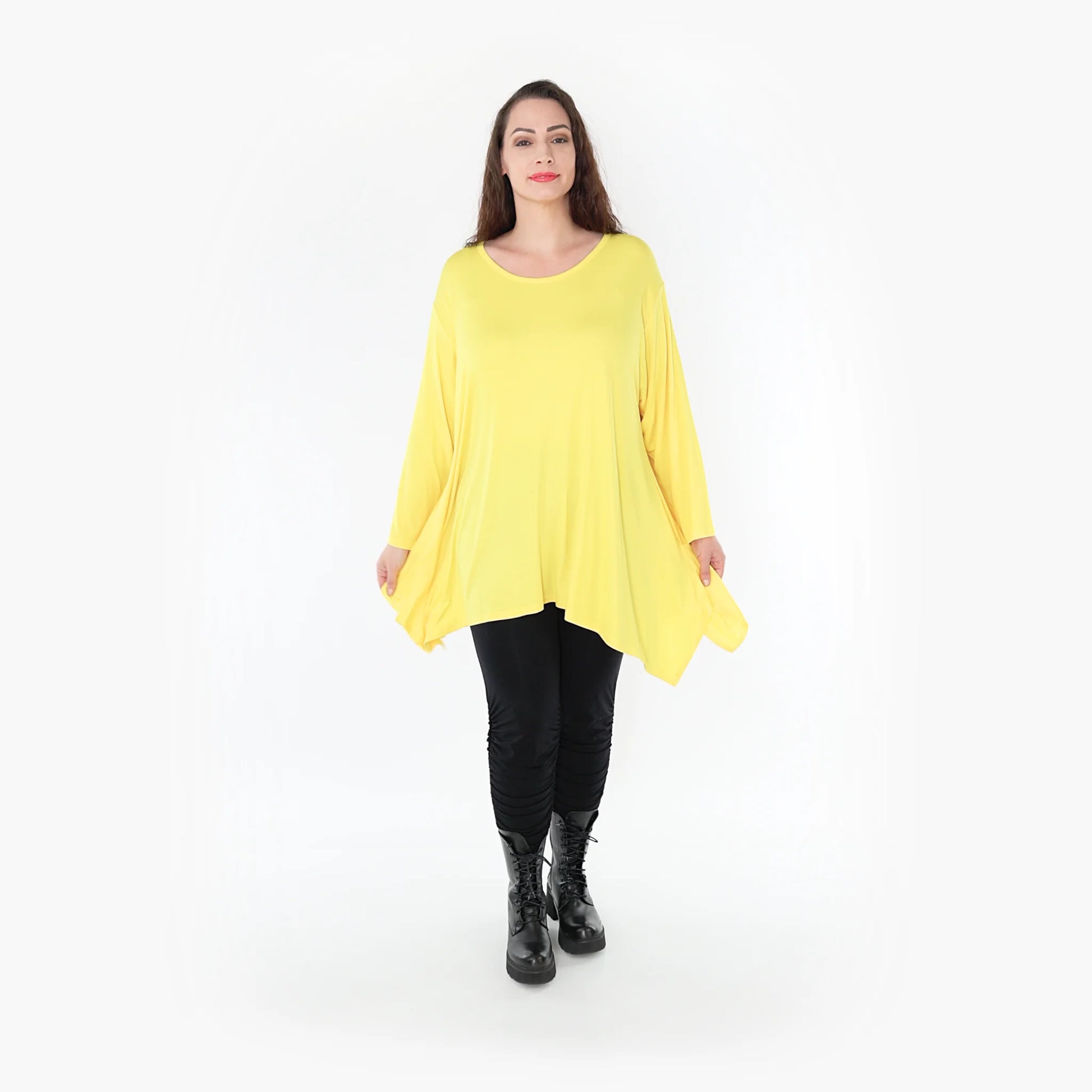 A-Form Shirt von AKH Fashion aus Viskose, 1233.1019L, Gelb, Schick, Modern, Bequem