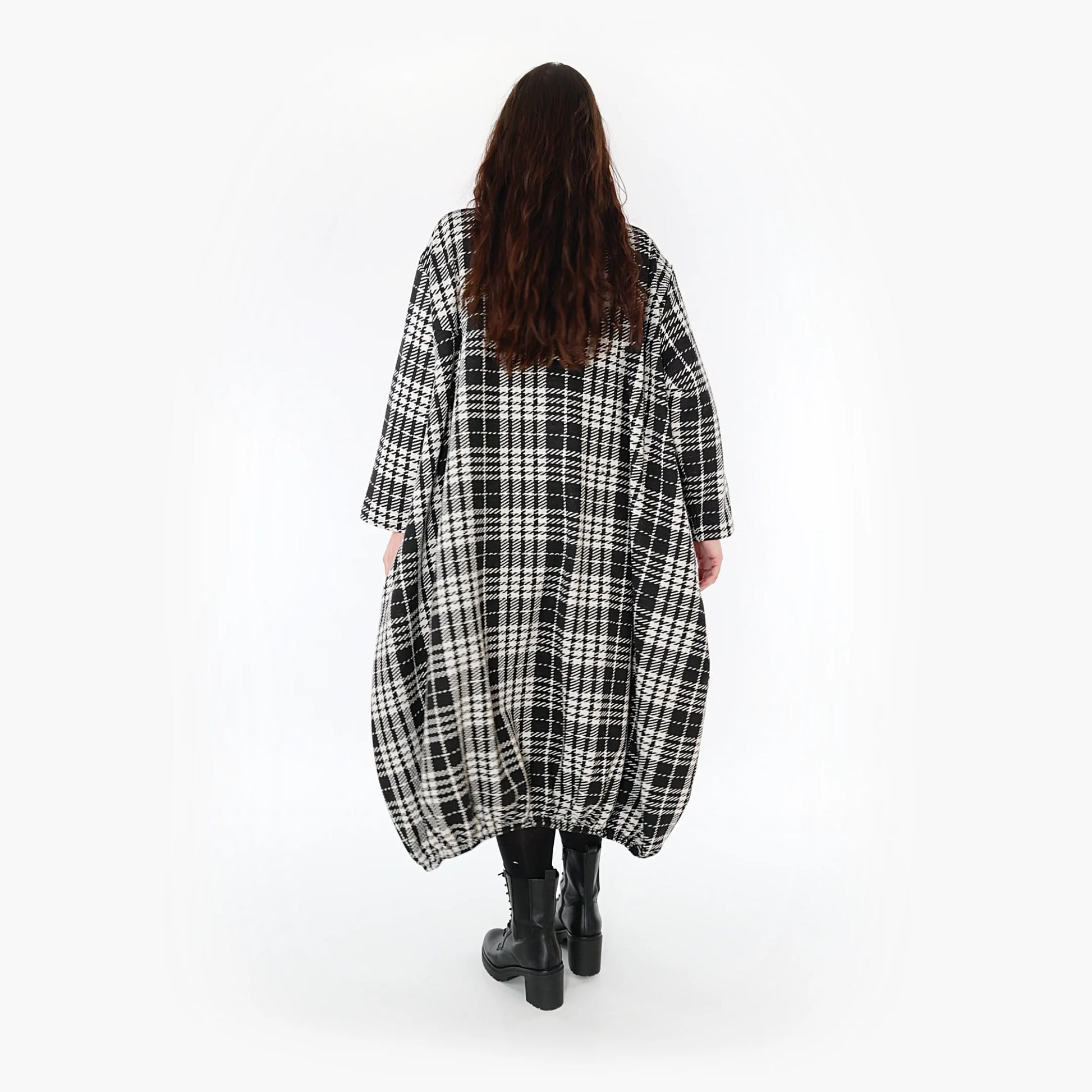 Ballonkleid von AKH Fashion aus Baumwolle, 1362.06947, Weiß-Schwarz, Schick, Modern
