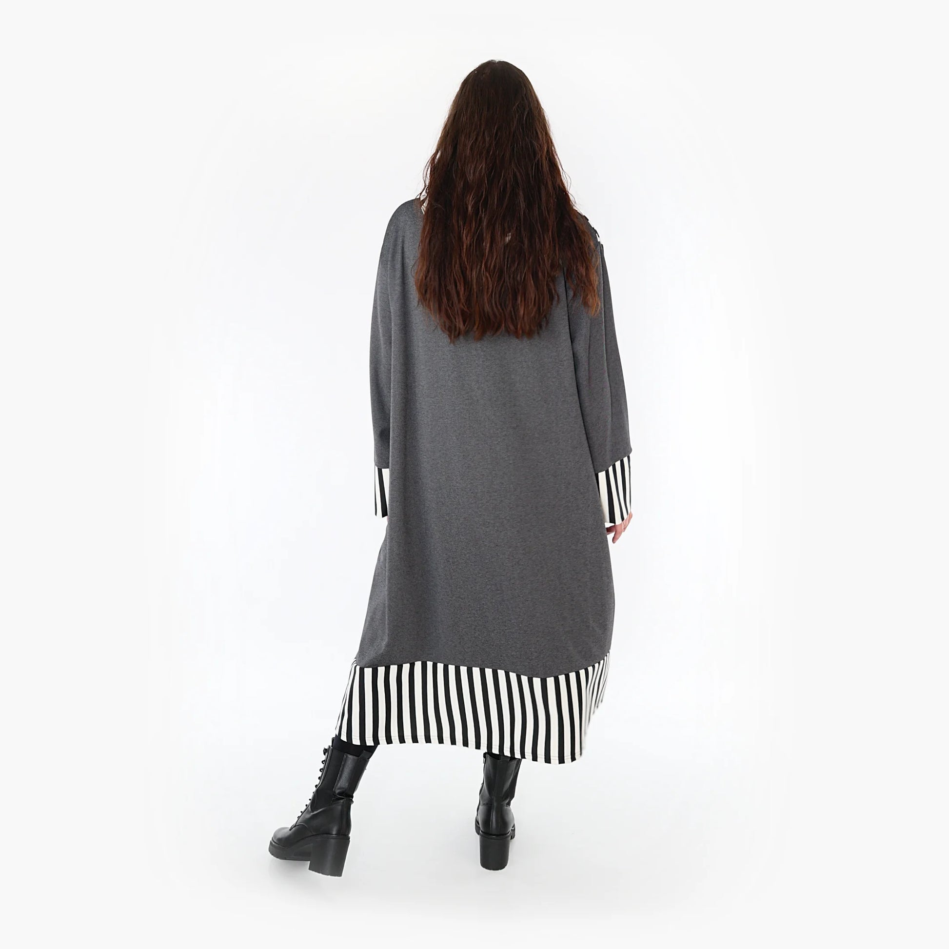 Ballonmantel von AKH Fashion aus Viskose, 1366.06990, Grau-Weiß, Schick, Modern, Bequem