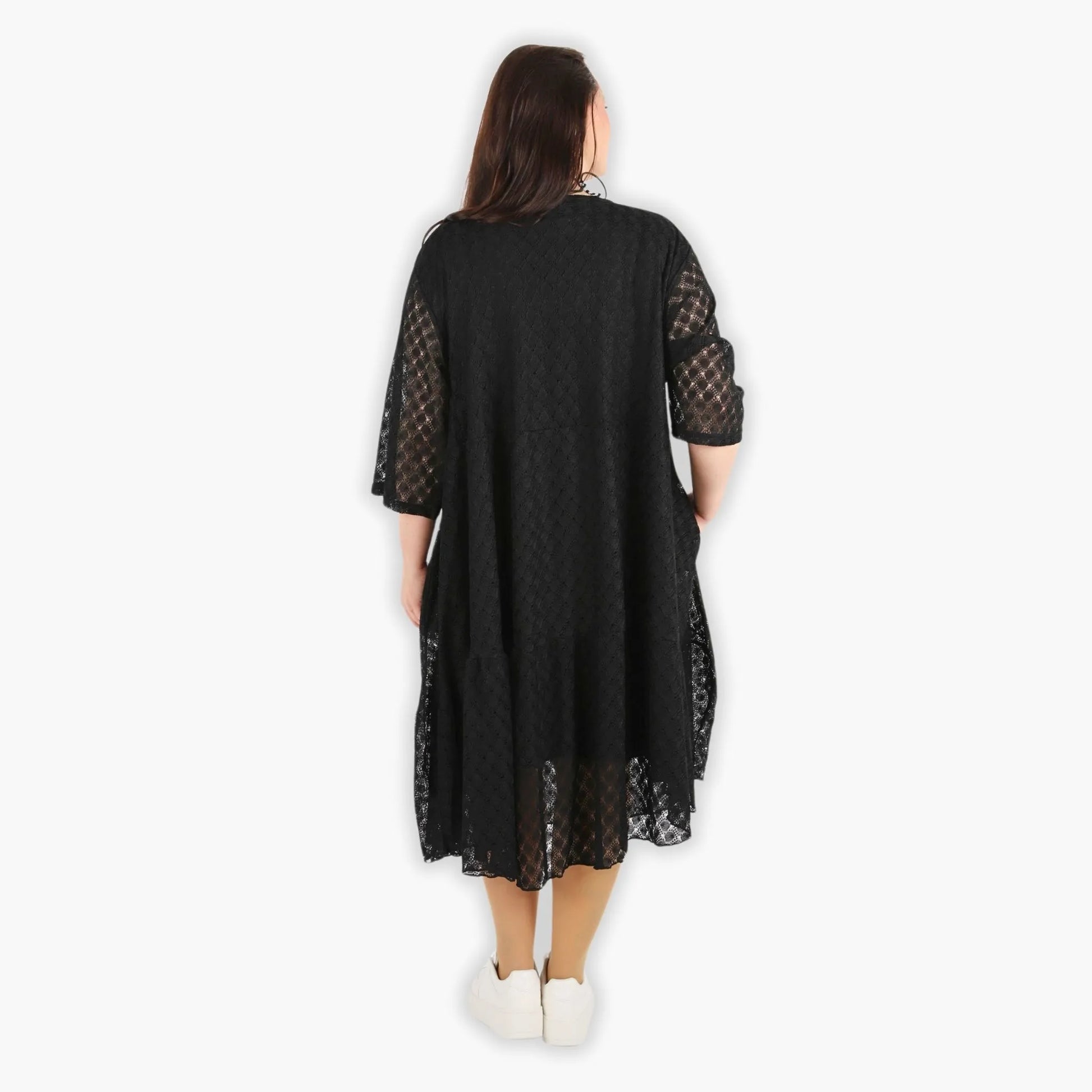 Ballonkleid von AKH Fashion aus Viskose, 1297.06712, Schwarz, Netz, Schick, Modern, Bequem