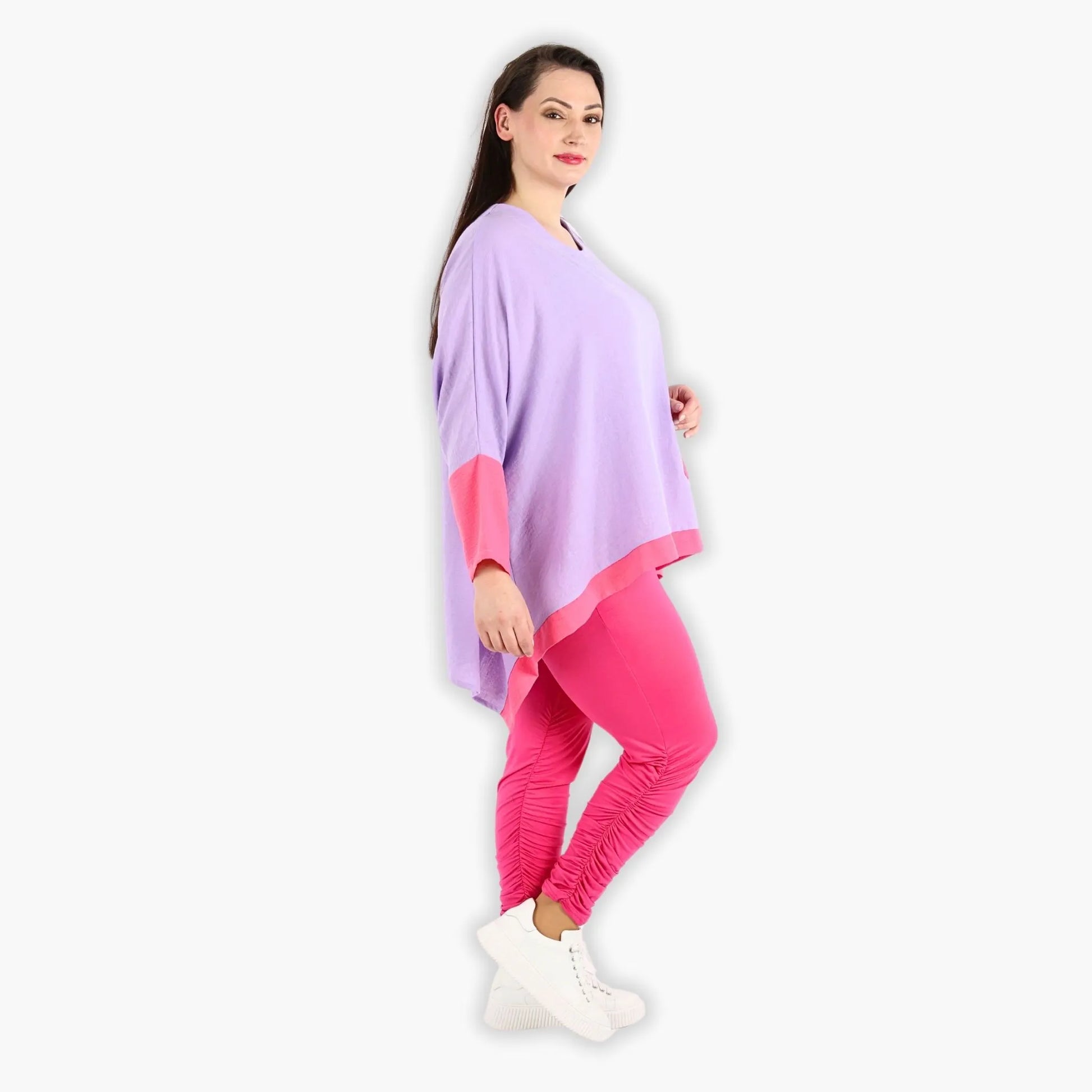 A-Form Bigshirt von AKH Fashion aus Viskose, 1305.02413, Flieder-Pink, Schick, Modern, Bequem