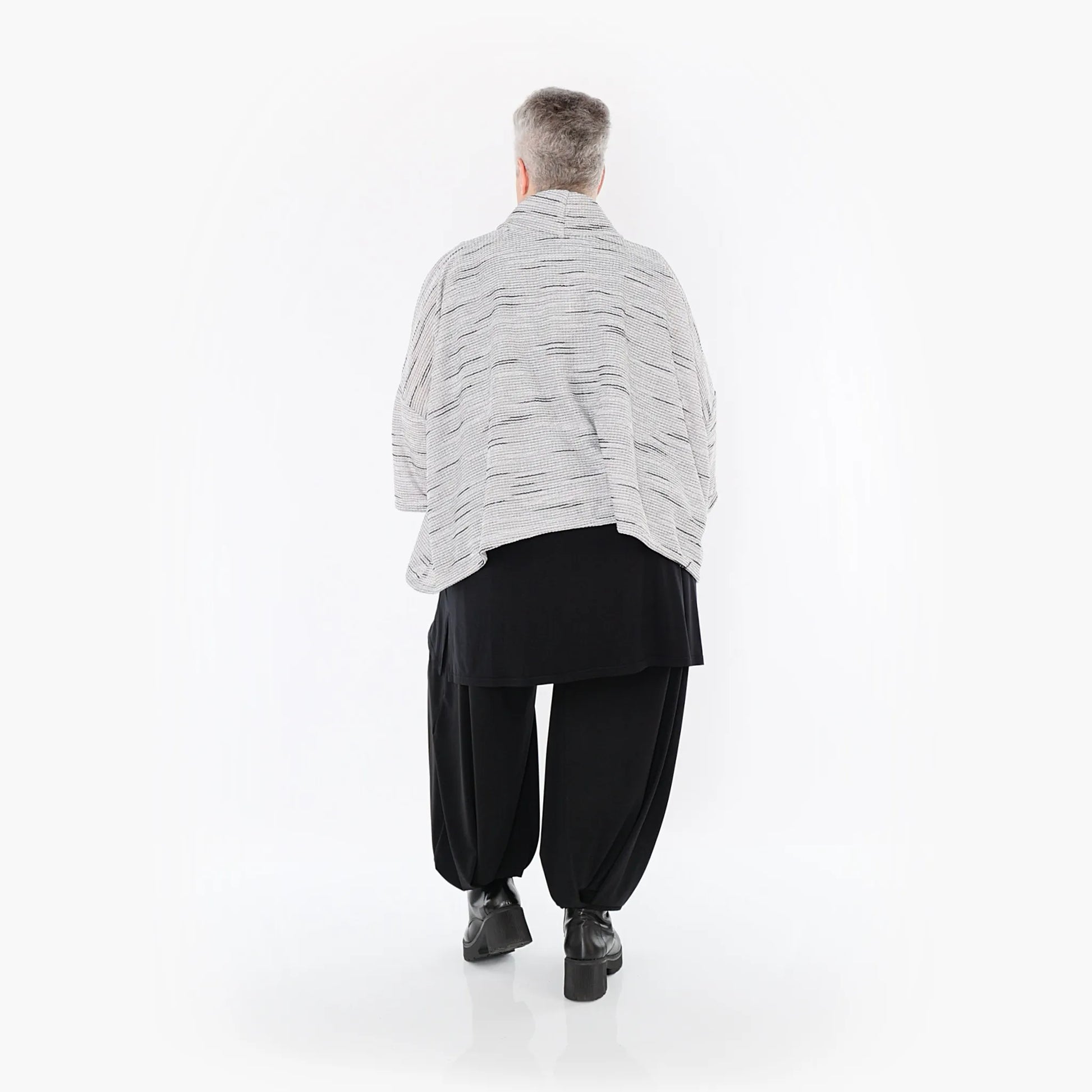AKH Fashion Bigshirt in kastiger Form, aus Baumwolle, 1402.03019, Grau-Schwarz, Meliert