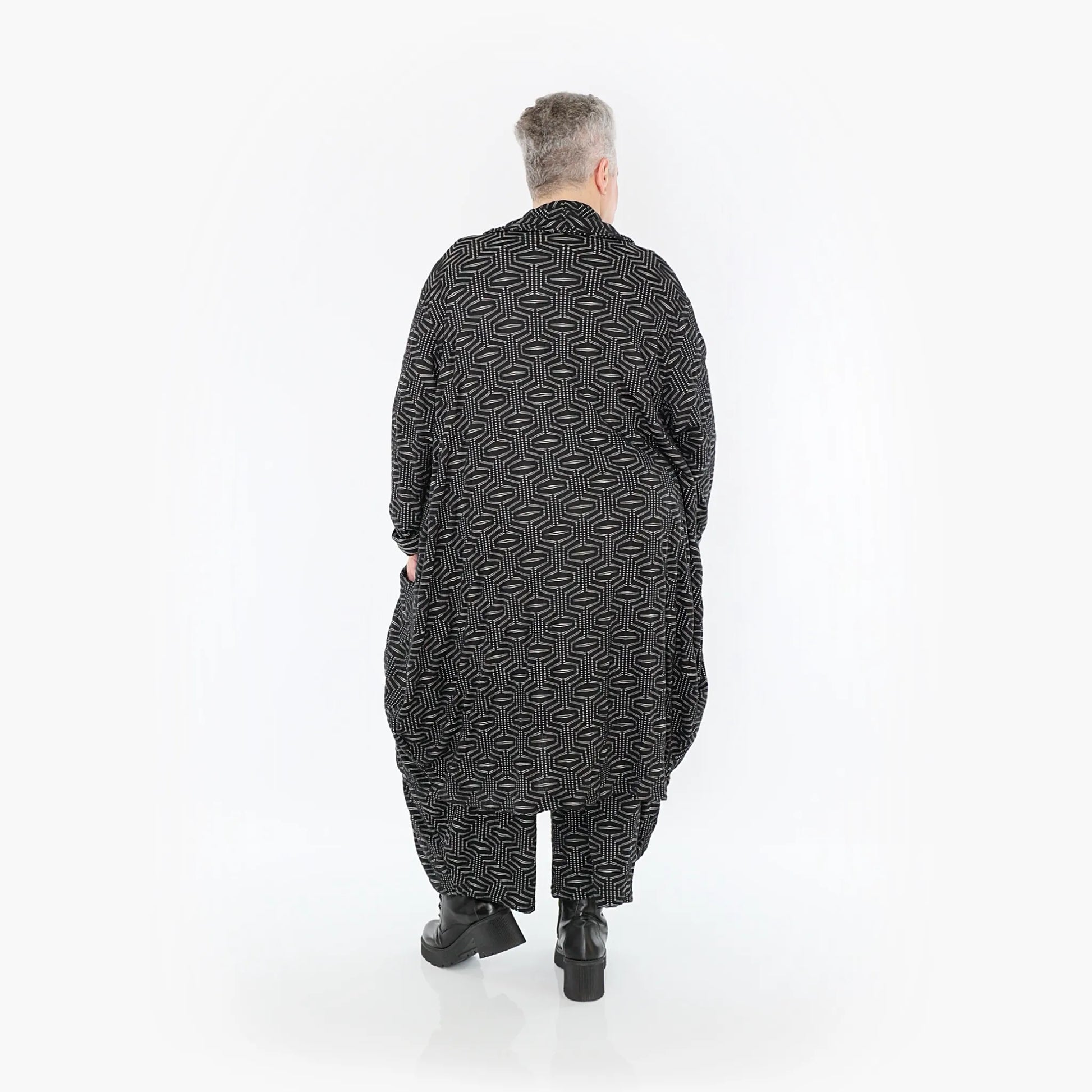Ballonmantel von AKH Fashion aus Viskose, 1403.02494, Schwarz-Weiß, Schick, Modern, Bequem
