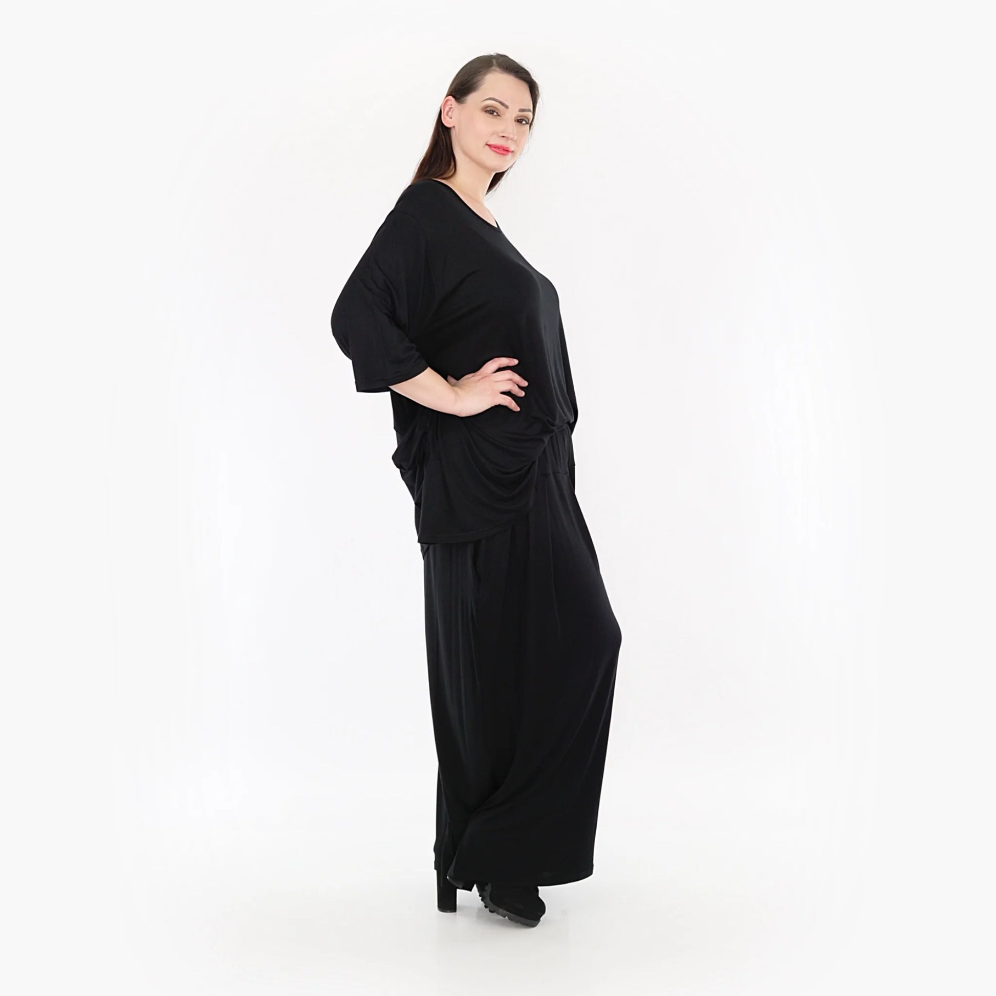 AKH Fashion Hose in kastiger Form, aus Viskose, 1233.06720, Schwarz, Schick, Modern