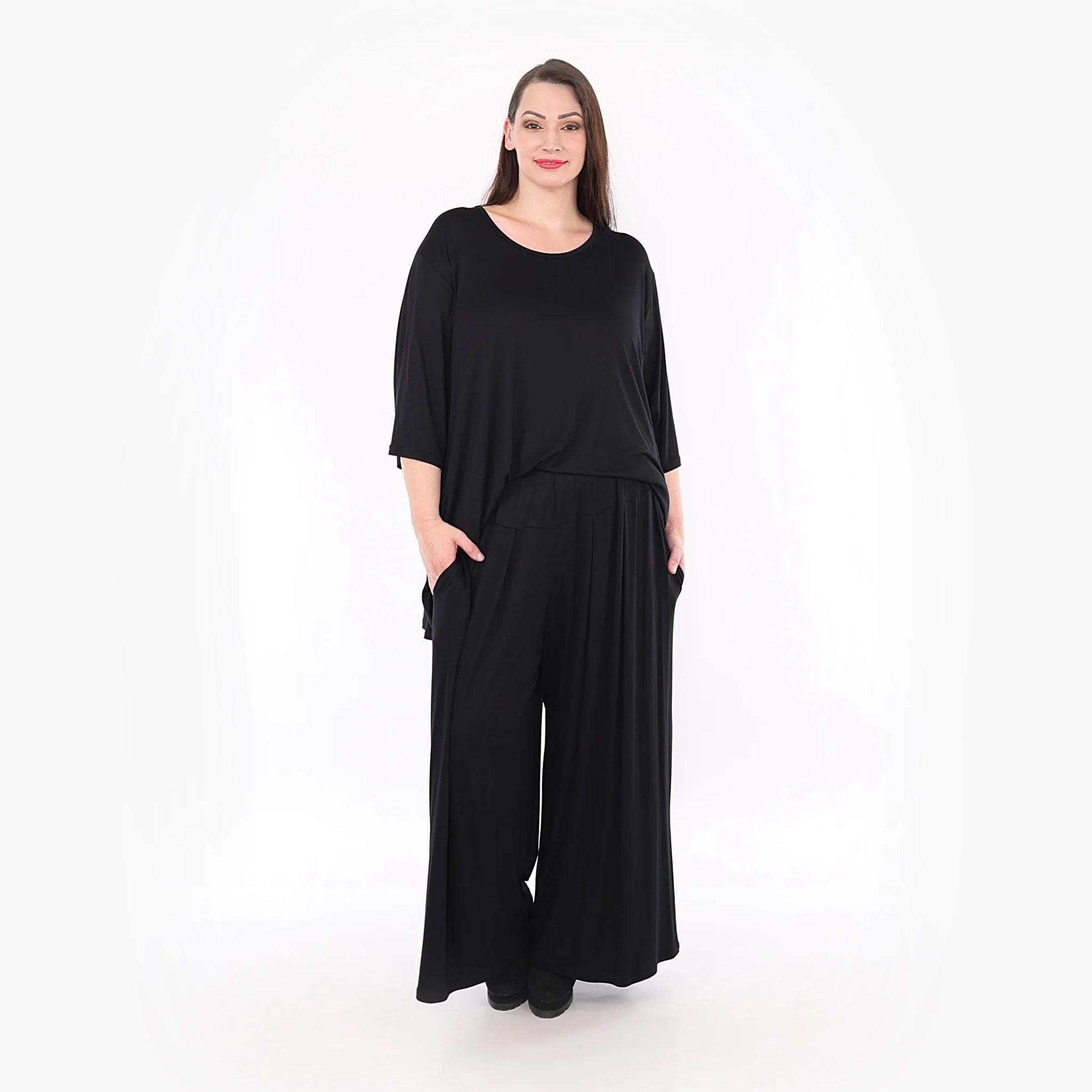 AKH Fashion Hose in kastiger Form, aus Viskose, 1233.06720, Schwarz, Schick, Modern