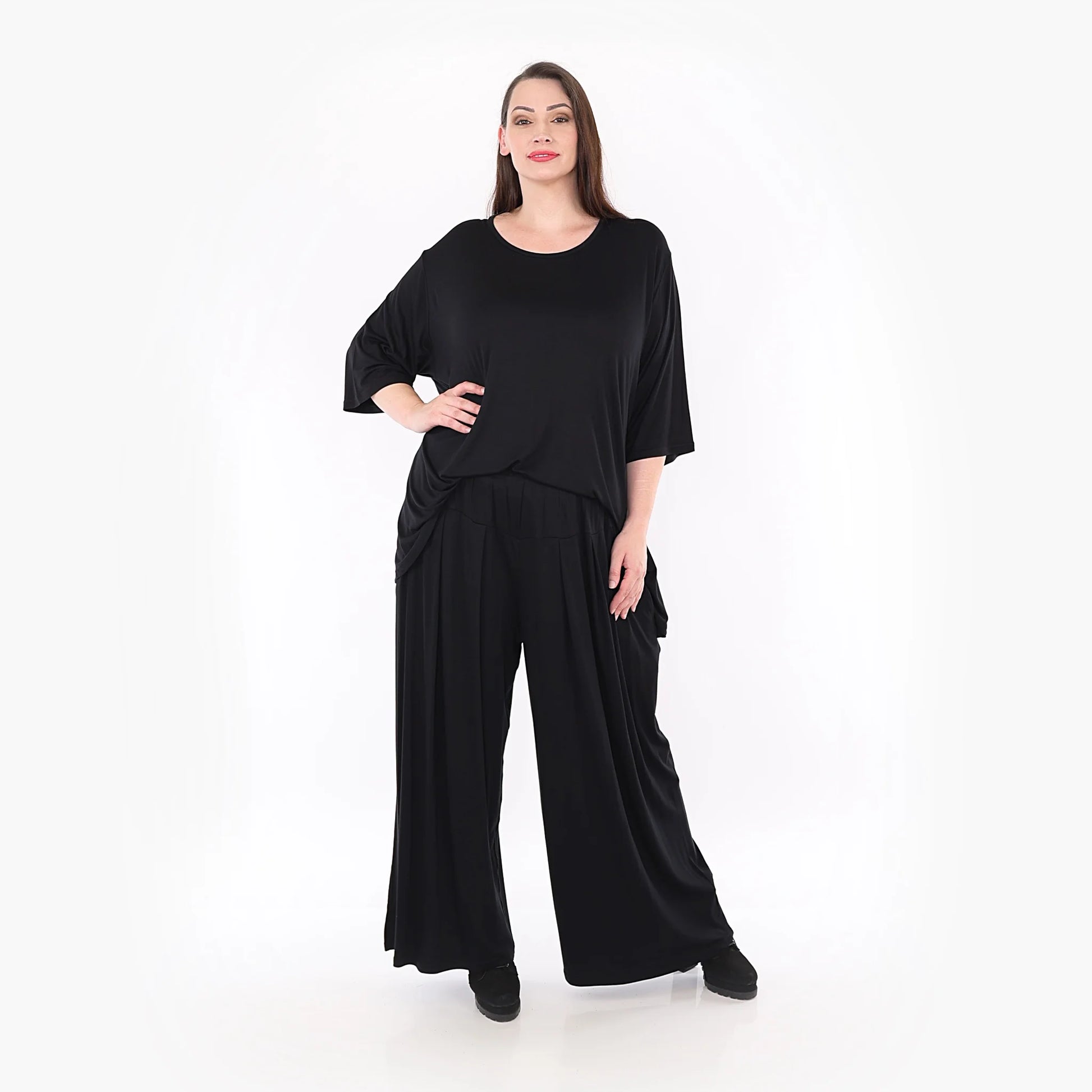 AKH Fashion Hose in kastiger Form, aus Viskose, 1233.06720, Schwarz, Schick, Modern