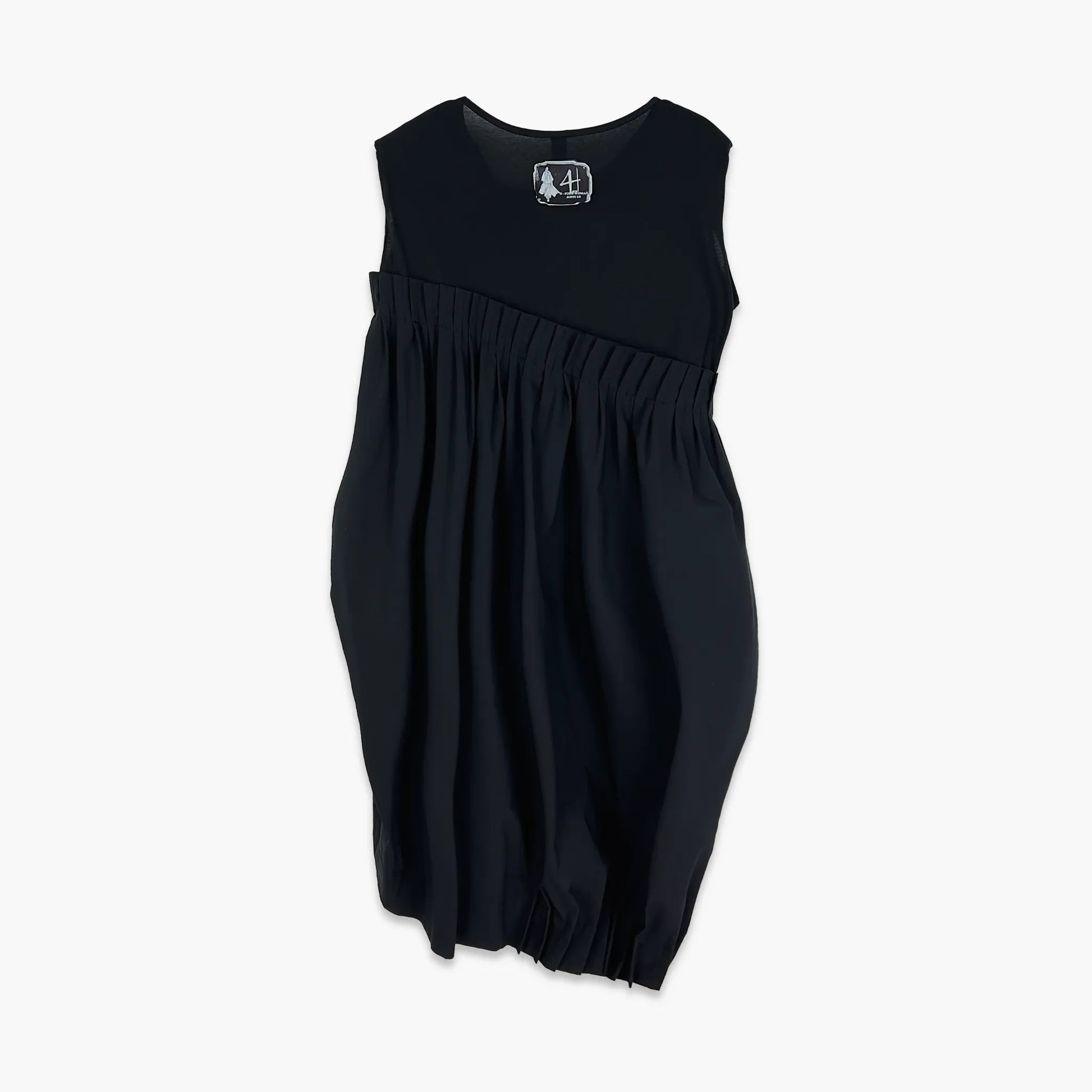 Ballonkleid von H4 Fashion aus Baumwolle, 2073, Schwarz, Schick, Modern, Exklusiv, Asymmetrisch