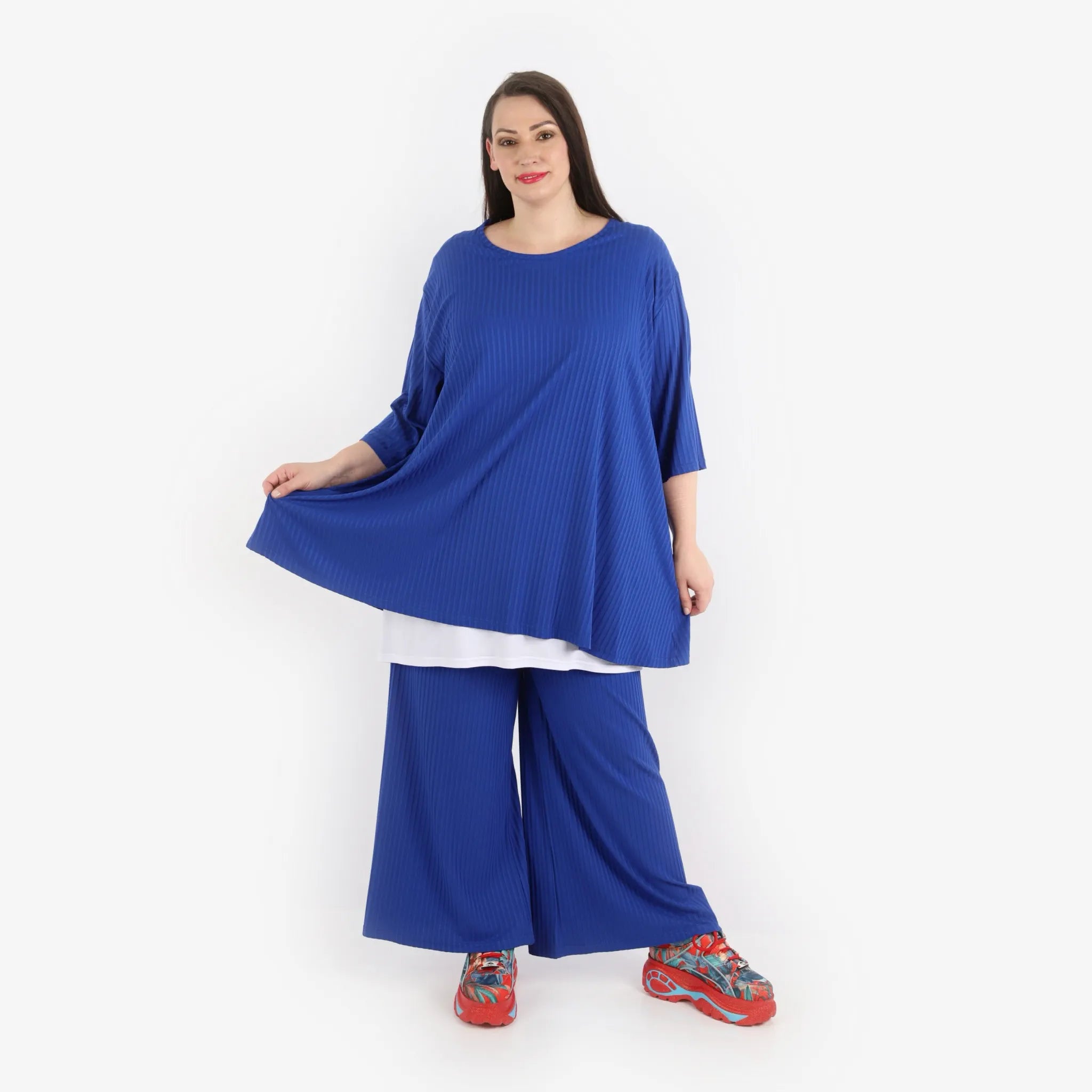 Papita Bigshirt in Glocken-Form, aus Viskose, 6936, Royal Blue, Schick, Modern, Bequem