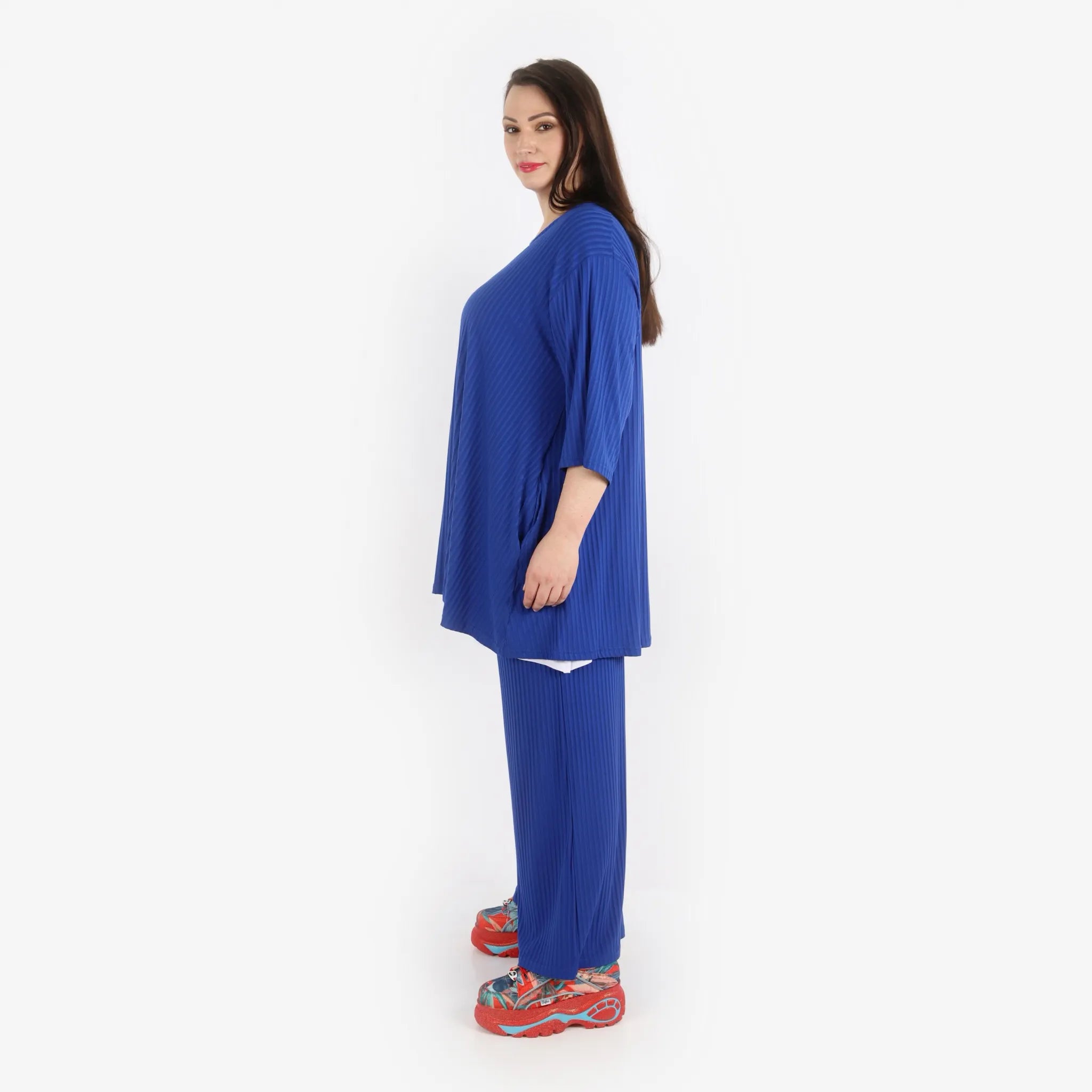 Papita Bigshirt in Glocken-Form, aus Viskose, 6936, Royal Blue, Schick, Modern, Bequem