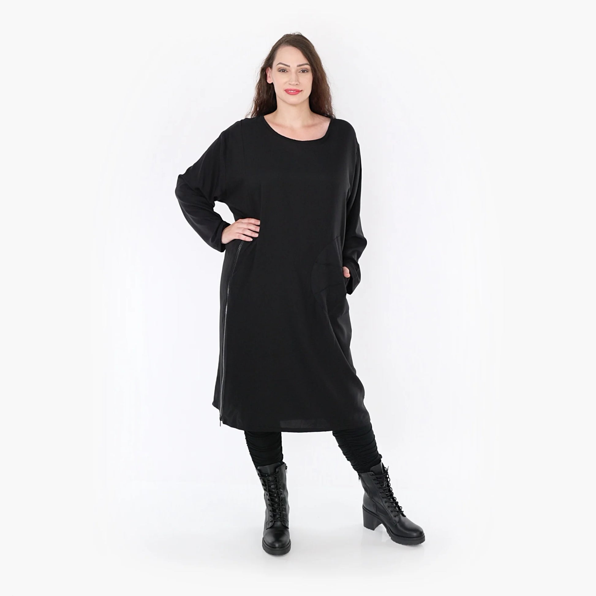 Ballonkleid von AKH Fashion aus Viskose, 1325.06942, Schwarz, Schick, Modern, Bequem