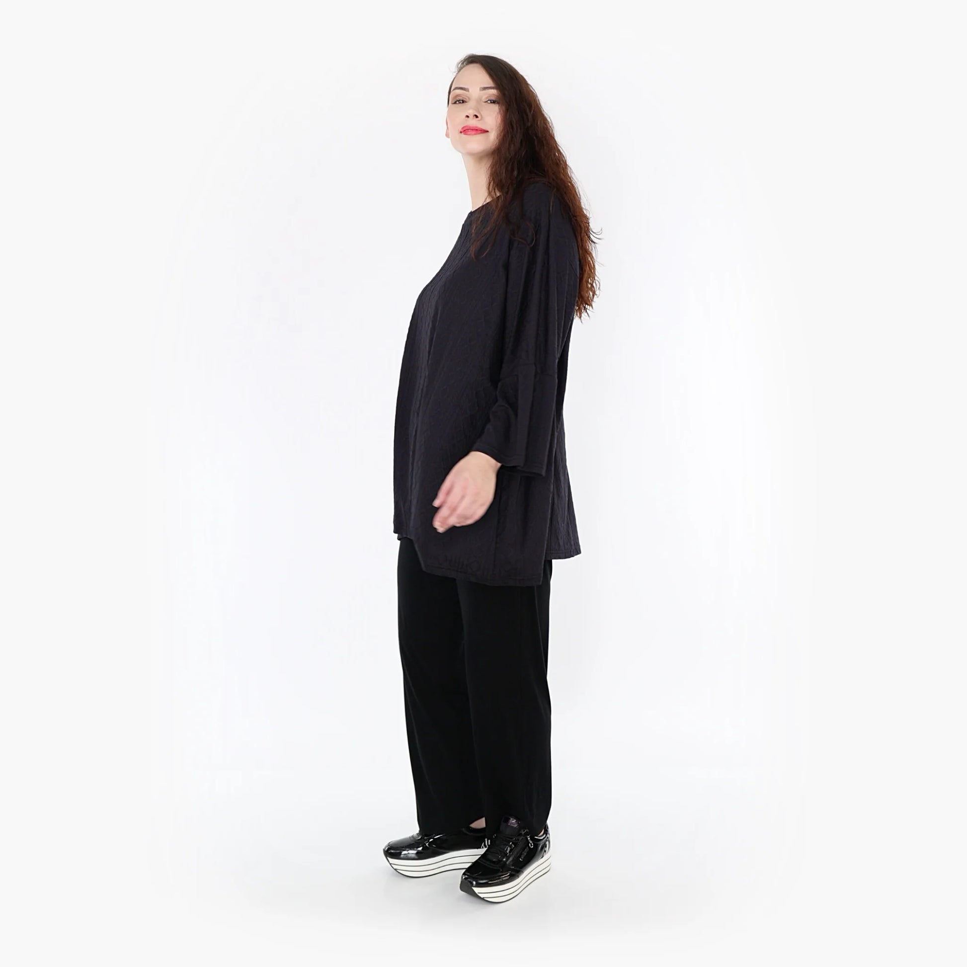 A-Form Bigshirt von AKH Fashion aus Viskose, 1340.06973, Schwarz, Schick, Modern, Bequem