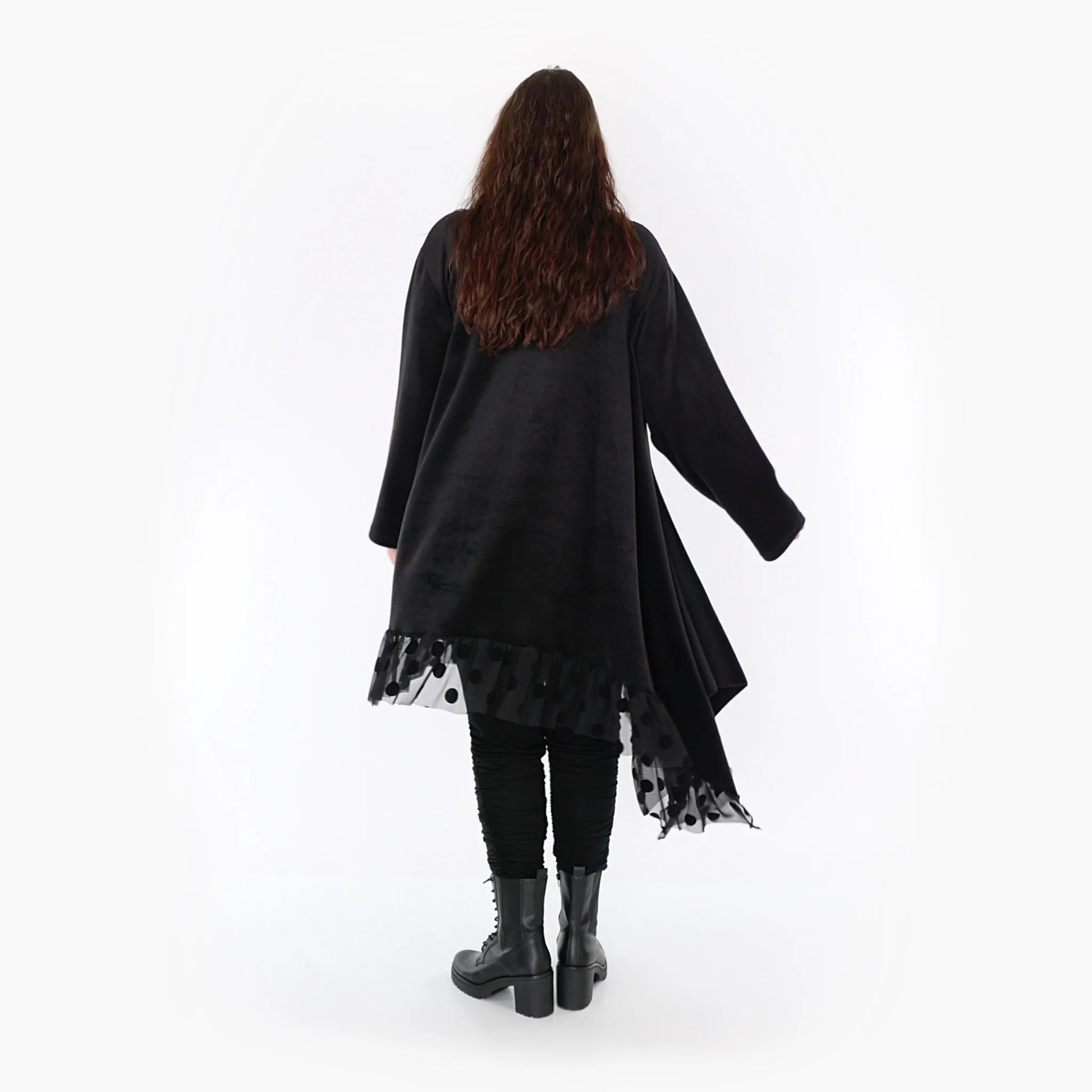 AKH Fashion Kleid in asymmetrischer Form, aus Polyester, 1348.06875, Schwarz, Schick