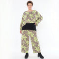 AKH Fashion Hose in gerader Form, aus Baumwolle, 1514.07121, Beige/Braun/Neongrün, Schick