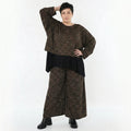 AKH Fashion Überwurf in kastiger Form, aus Materialmix, 1516.06048, Schwarz/Cognac/Orange