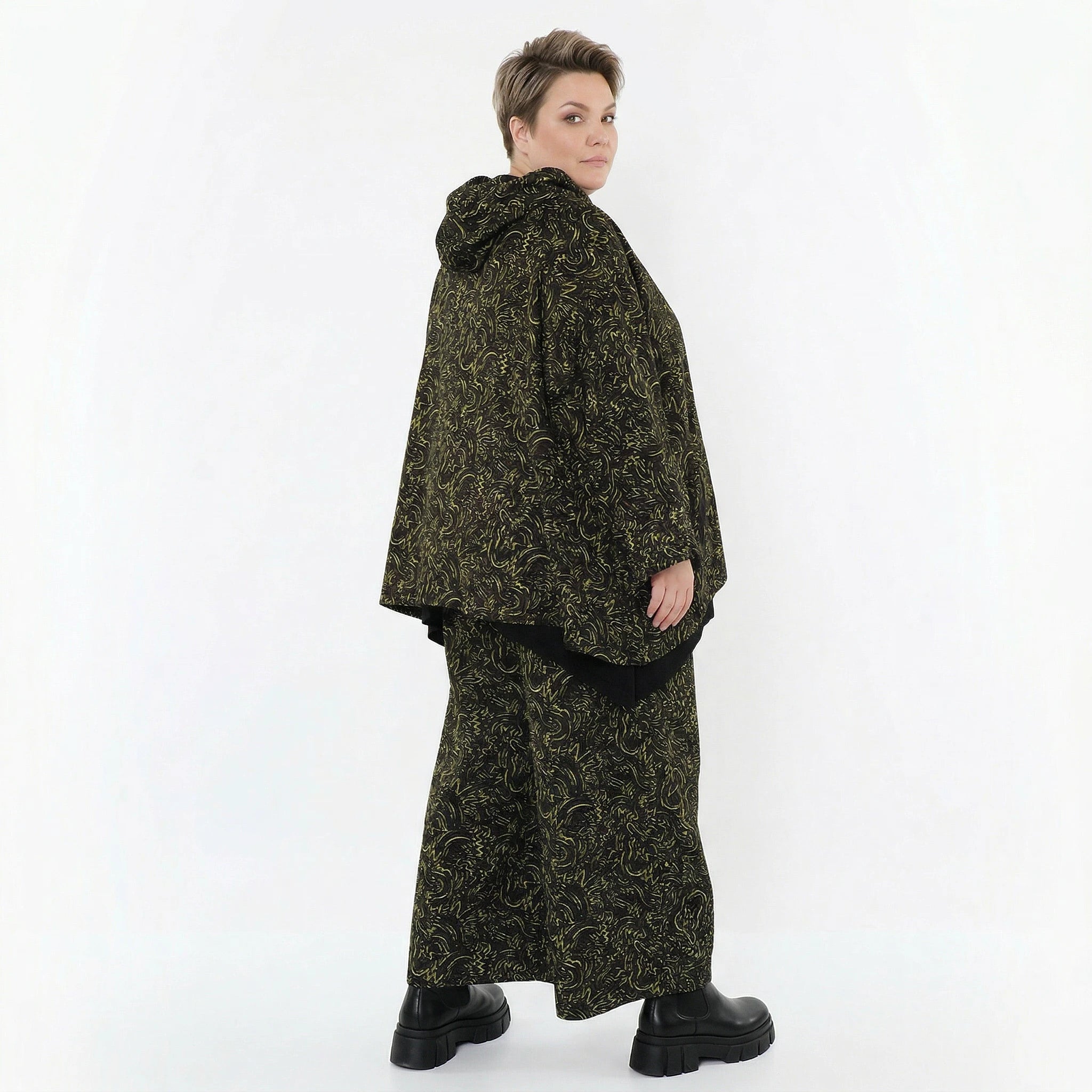 AKH Fashion Jacke in kastiger Form, aus Materialmix, 1516.07076, Neongrün
