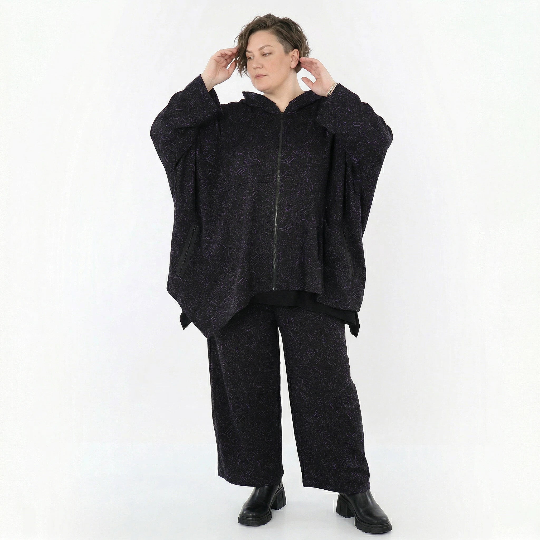 Marlene Hose von AKH Fashion aus Materialmix, 1516.07083, Violett